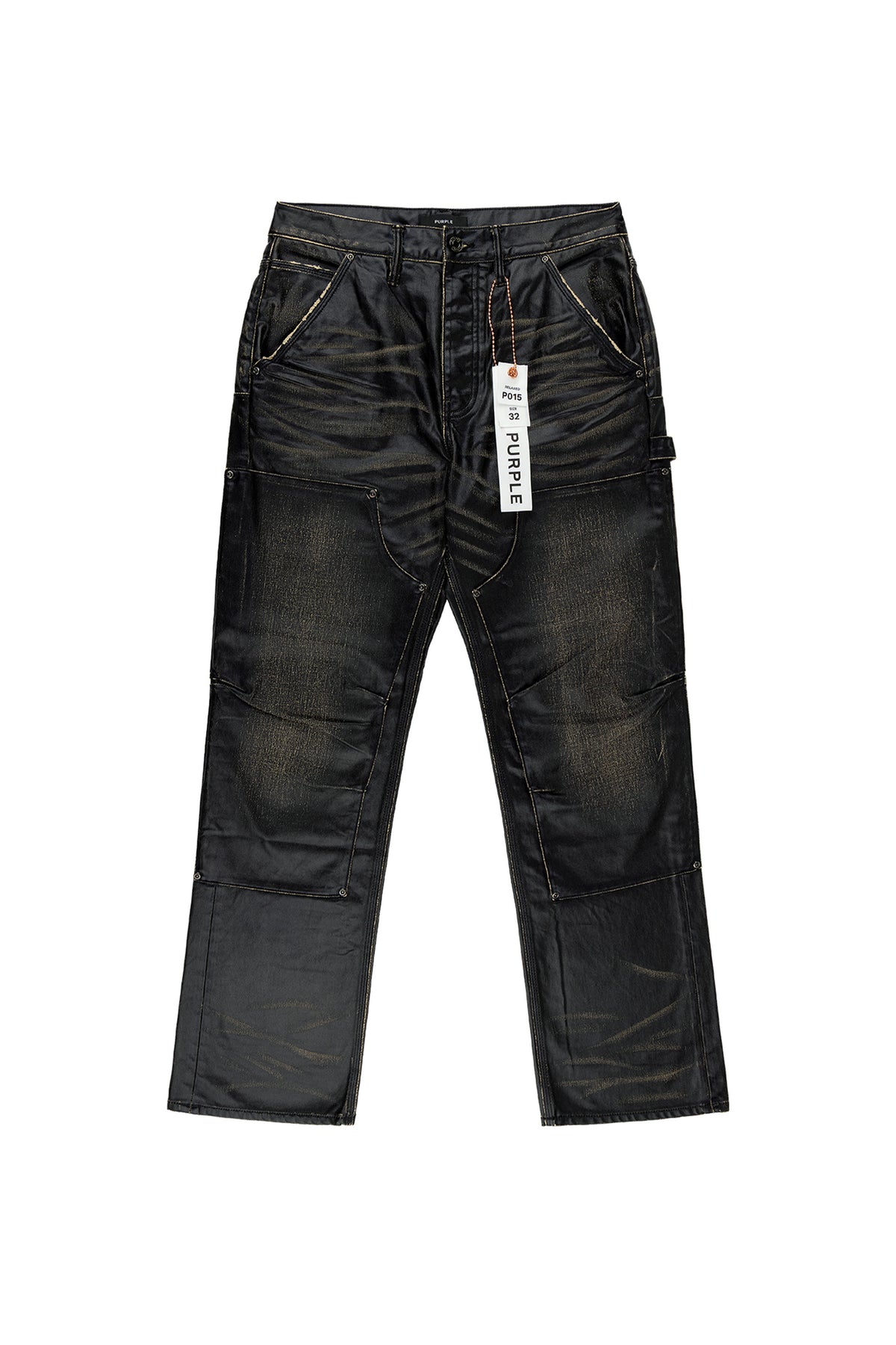 P015 Patent Vintage Carpenter denim with relaxed fit and mid rise, size 28 to 40.