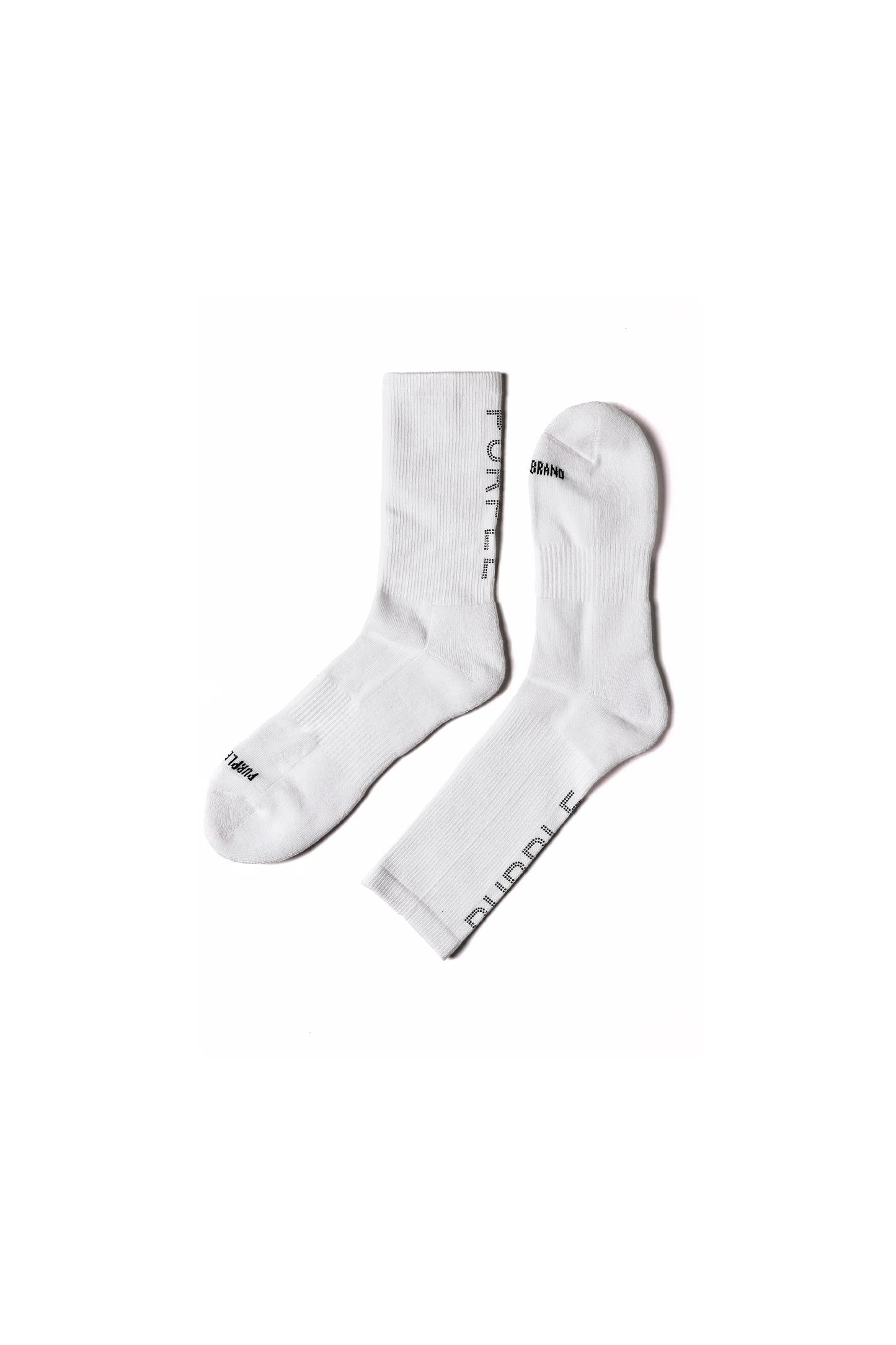 Crystal Crew Sock OS white cotton blend with rib arch support and jacquard logo.