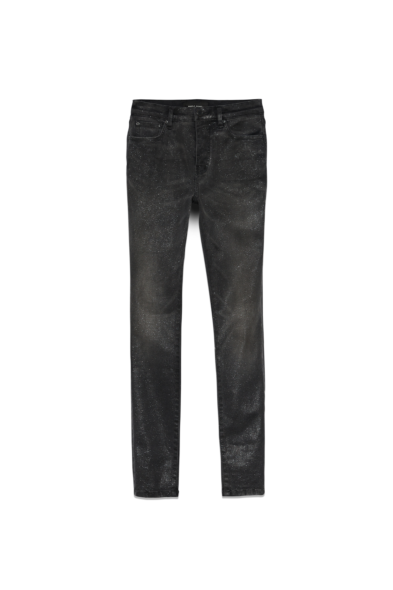 Skinny Glitter Denim in various sizes, featuring a skinny fit and glitter coating.