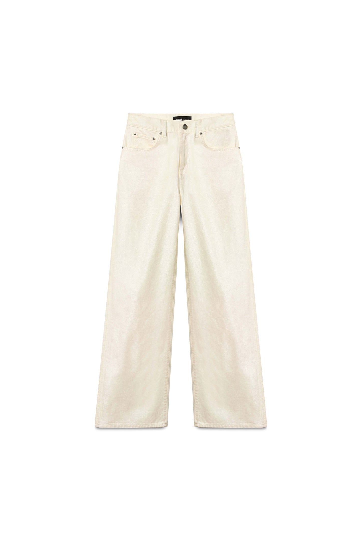 Wide Pearlescent denim with a pearlized finish and wide relaxed leg, sizes 24-34.
