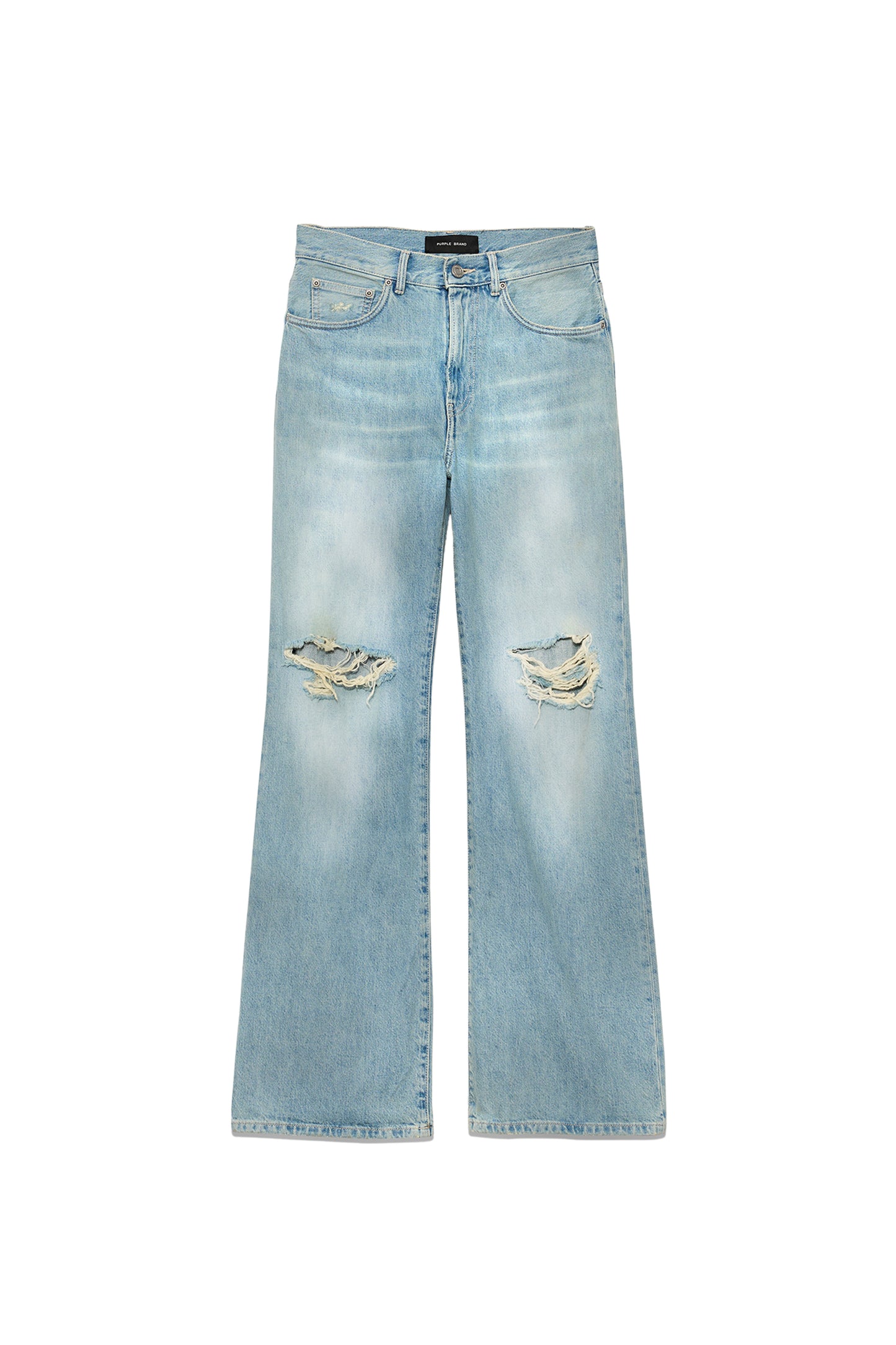 Wide Rip 90s Authentic denim in light indigo with wide relaxed leg and five pocket styling.