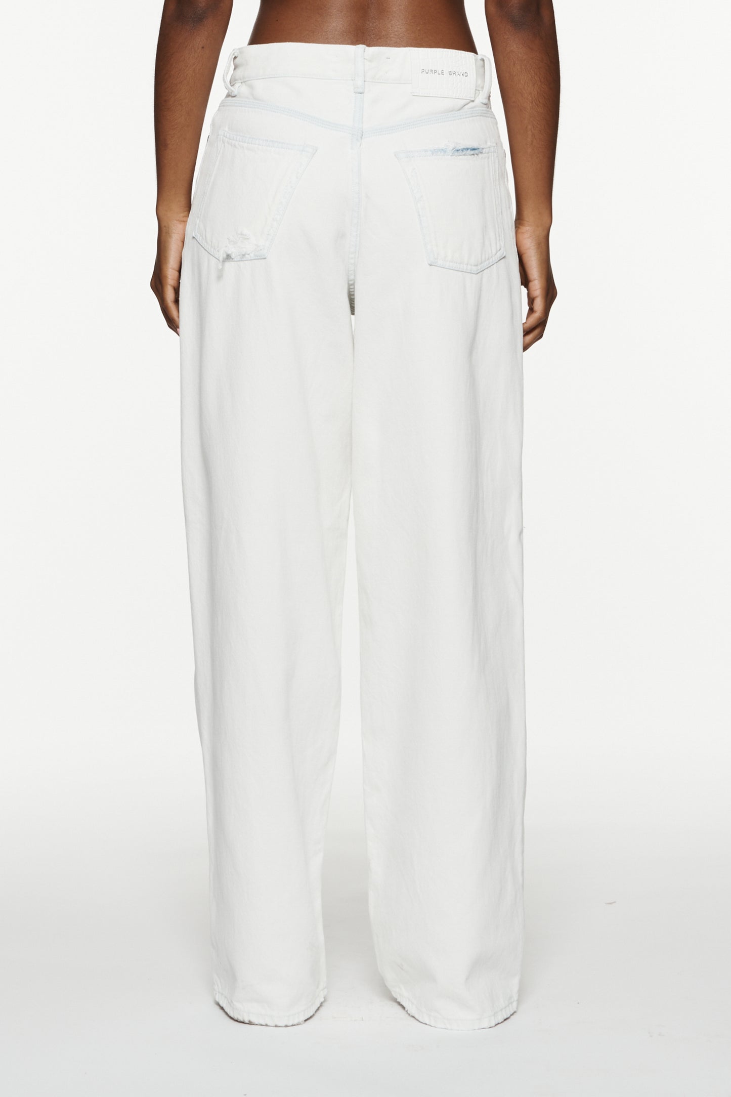 Baggy fit denim jeans in total bleach with 5 pocket style and front zipper fly.