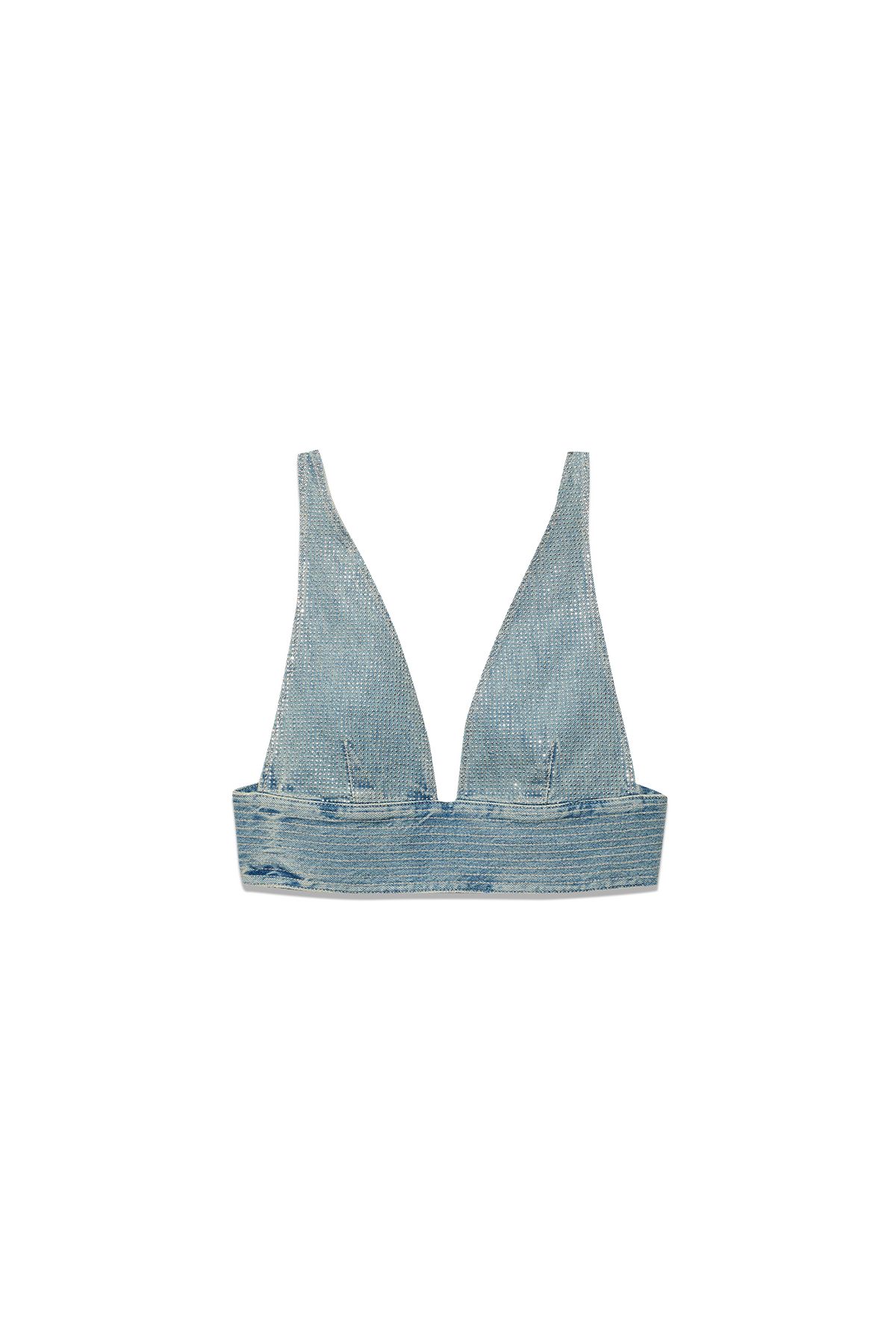 Bralette Hotfix in Bleached featuring Hotfix Crystals and center back zipper closure.