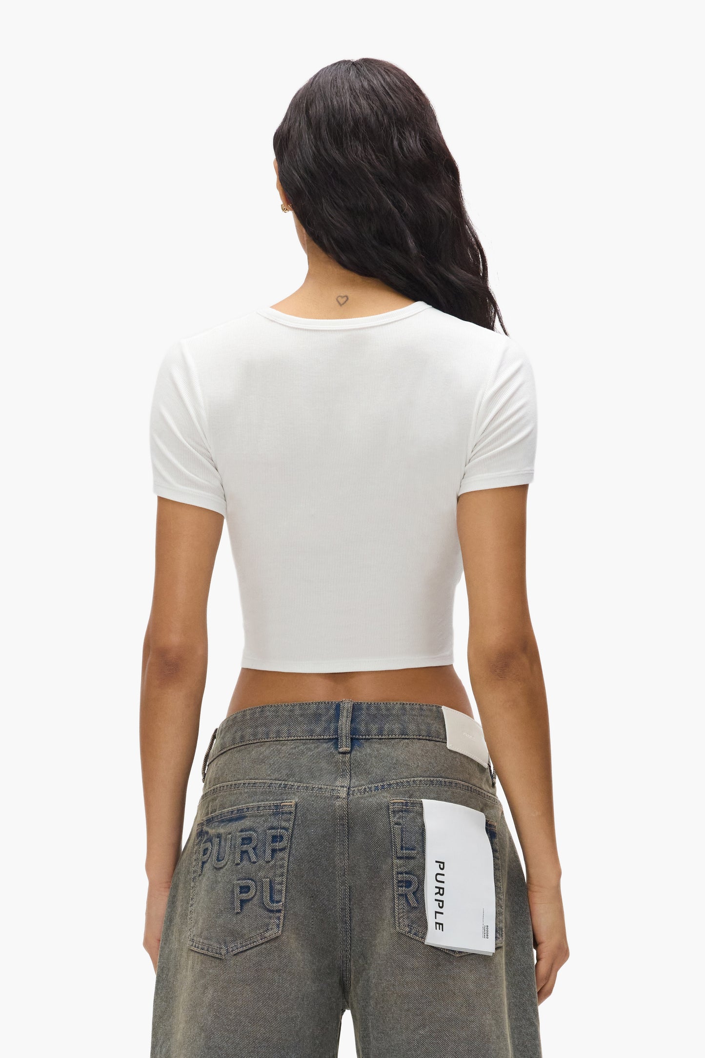 Sequin Baby Tee in slim fit, featuring sequins and made from soft ribbed micro modal.