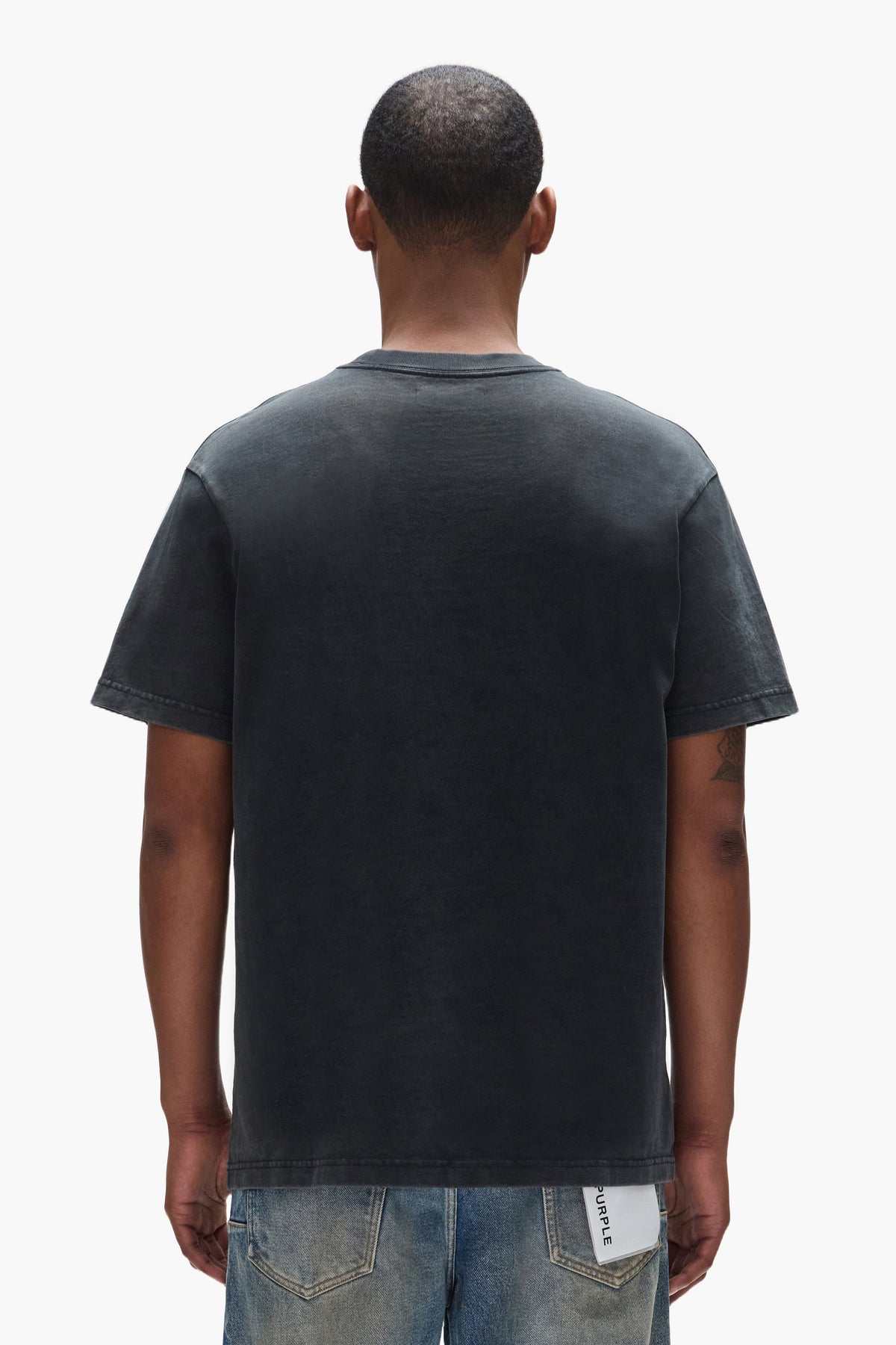 Collegiate Tee regular fit acid wash heavyweight jersey with crackle print