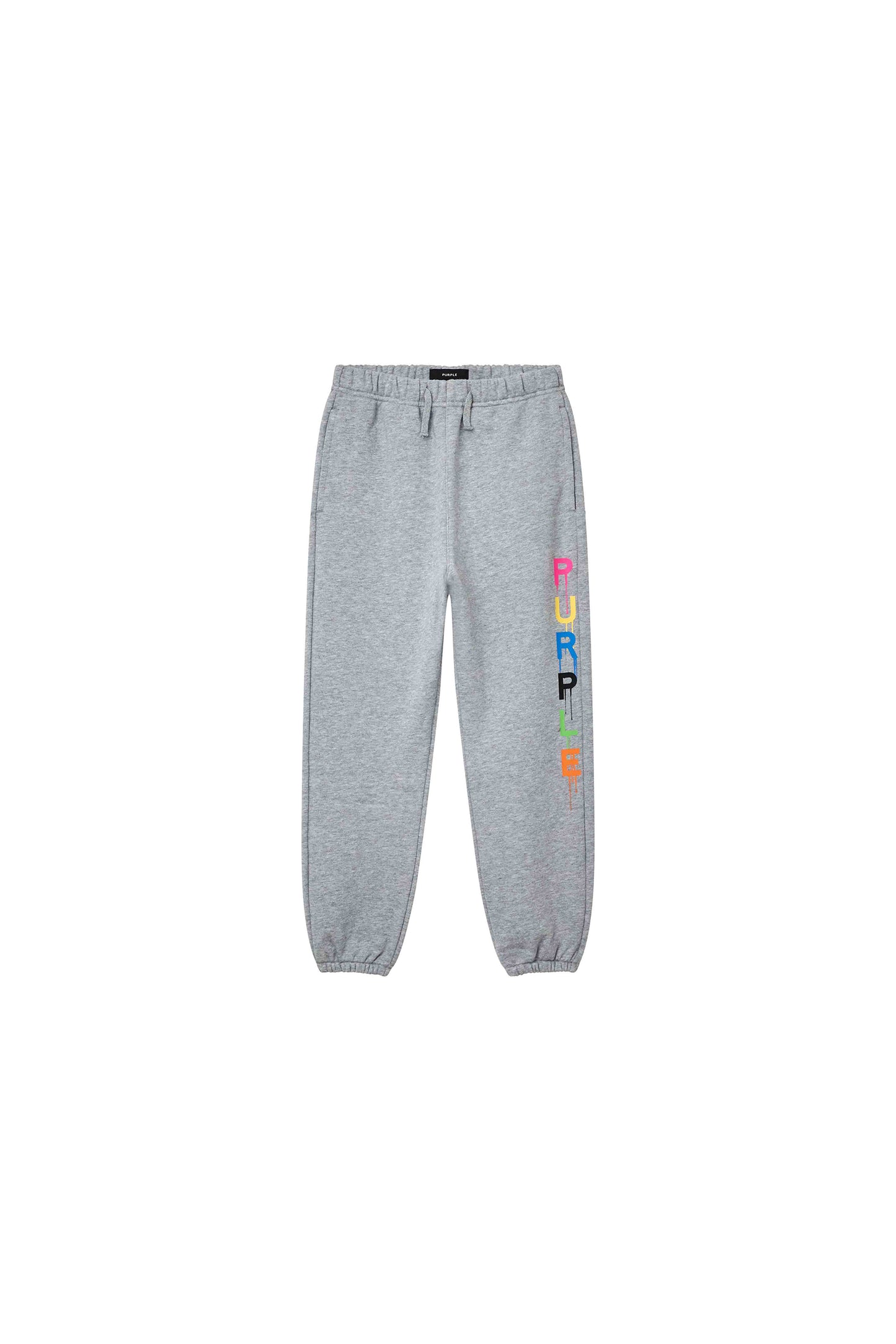 Kids' Painted Wordmark Jogger Sweatpants in Heather Gray, sizes 4-5 to 12, relaxed fit, midweight fleece.