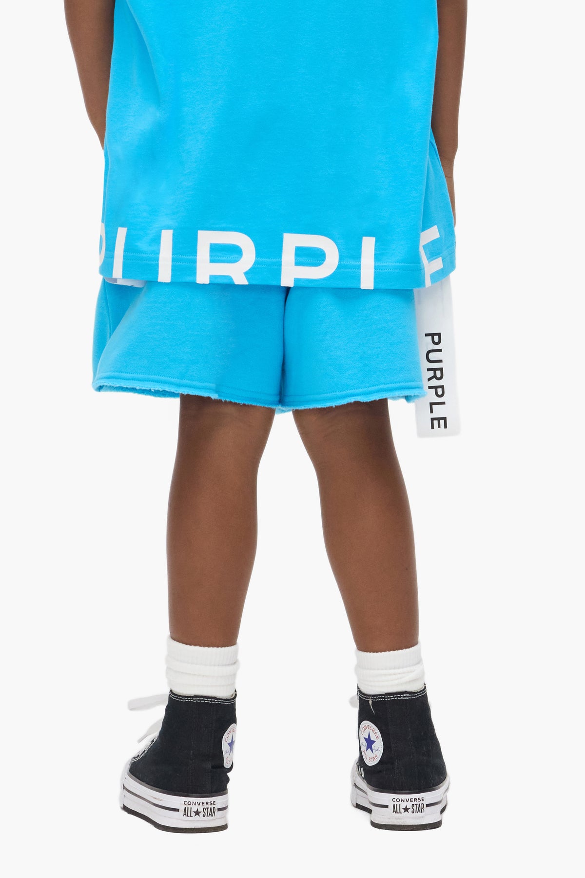 Kids' Wordmark Cut Short in relaxed fit with elastic waistband, available in sizes 4-5 to 12.