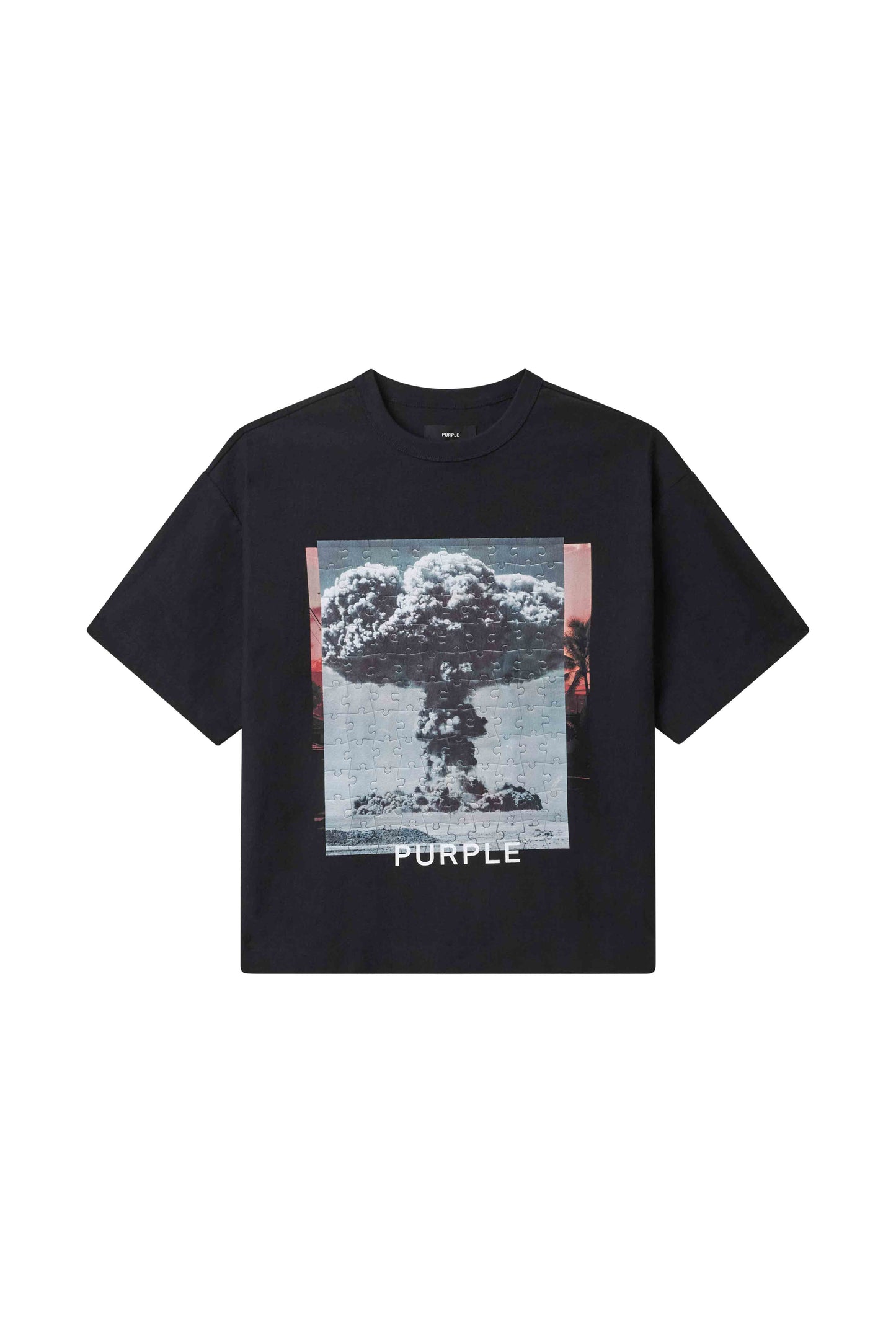Meltdown Tee oversized fit in black, 100% cotton heavyweight textured jersey.