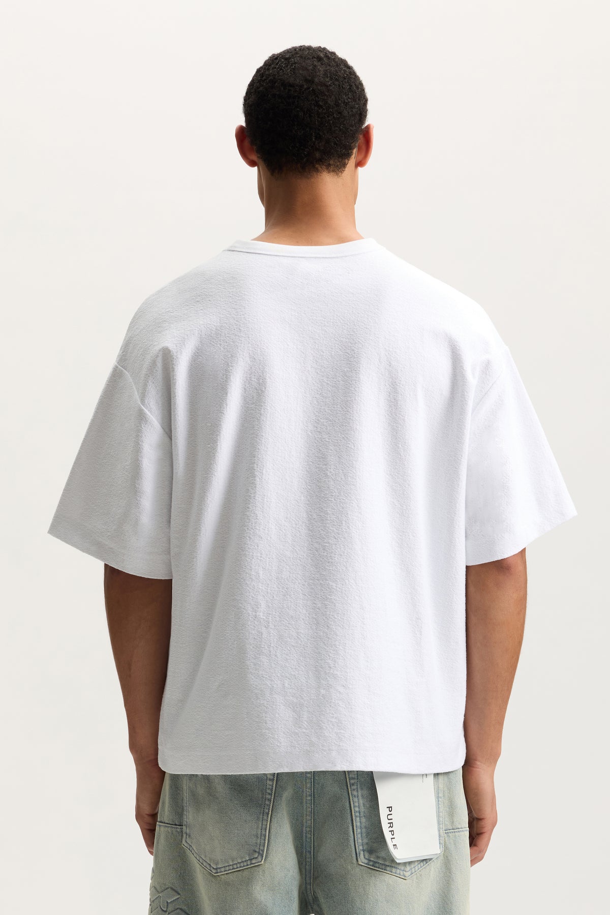 Tunnel Vision Tee oversized fit in white, made of heavyweight textured jersey cotton.