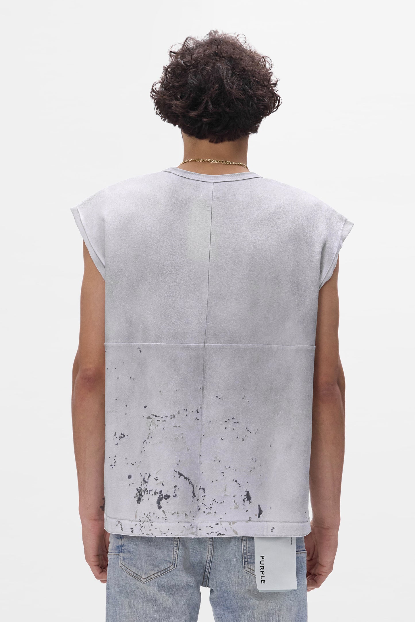 Smile Tank Top, oversized fit, textured jersey, digital printed design, embroidered details.