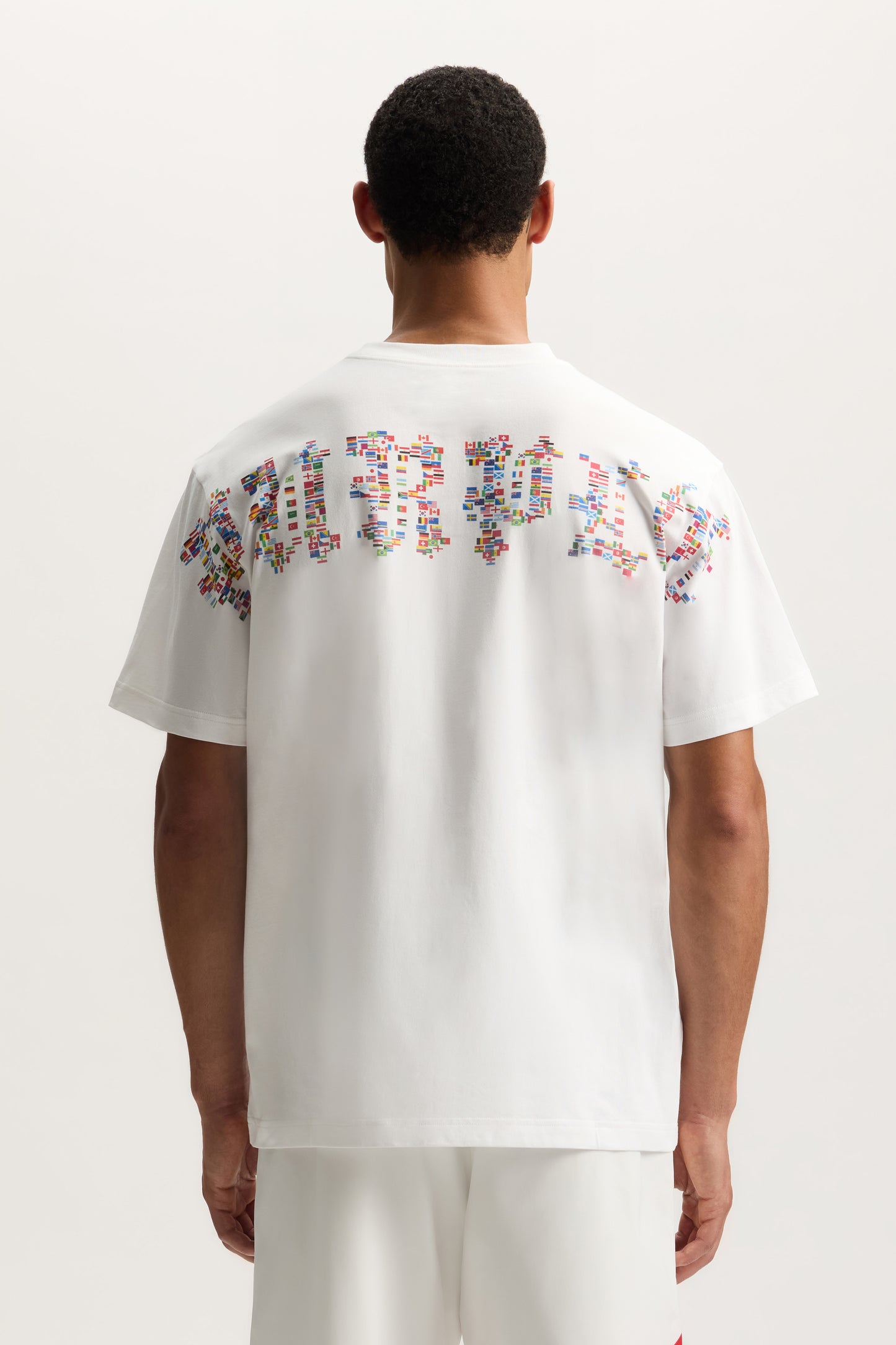 Countries Tee with front and back graphic, regular fit, 100% cotton, available in various sizes.