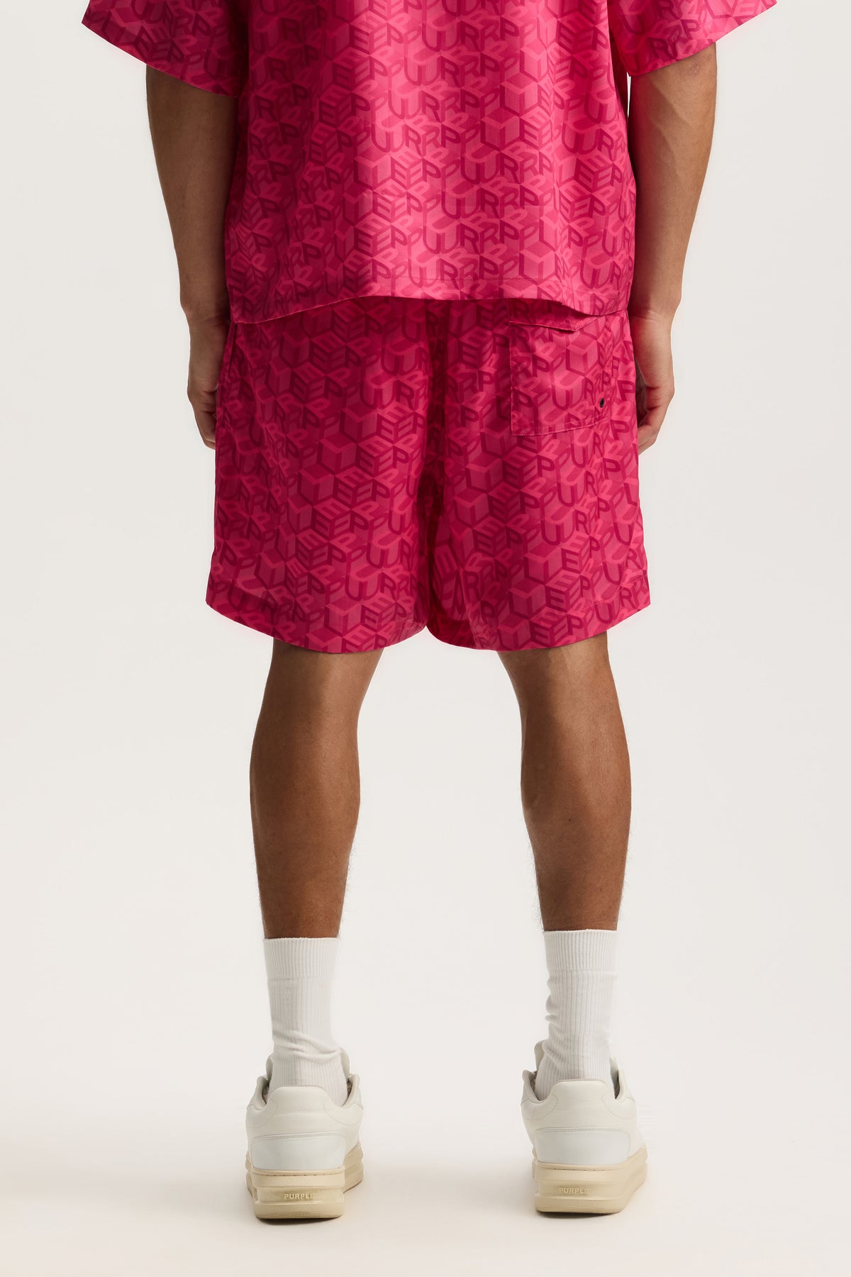 Cube Monogram Short in relaxed fit, made from 100% Tencel with digital print design.