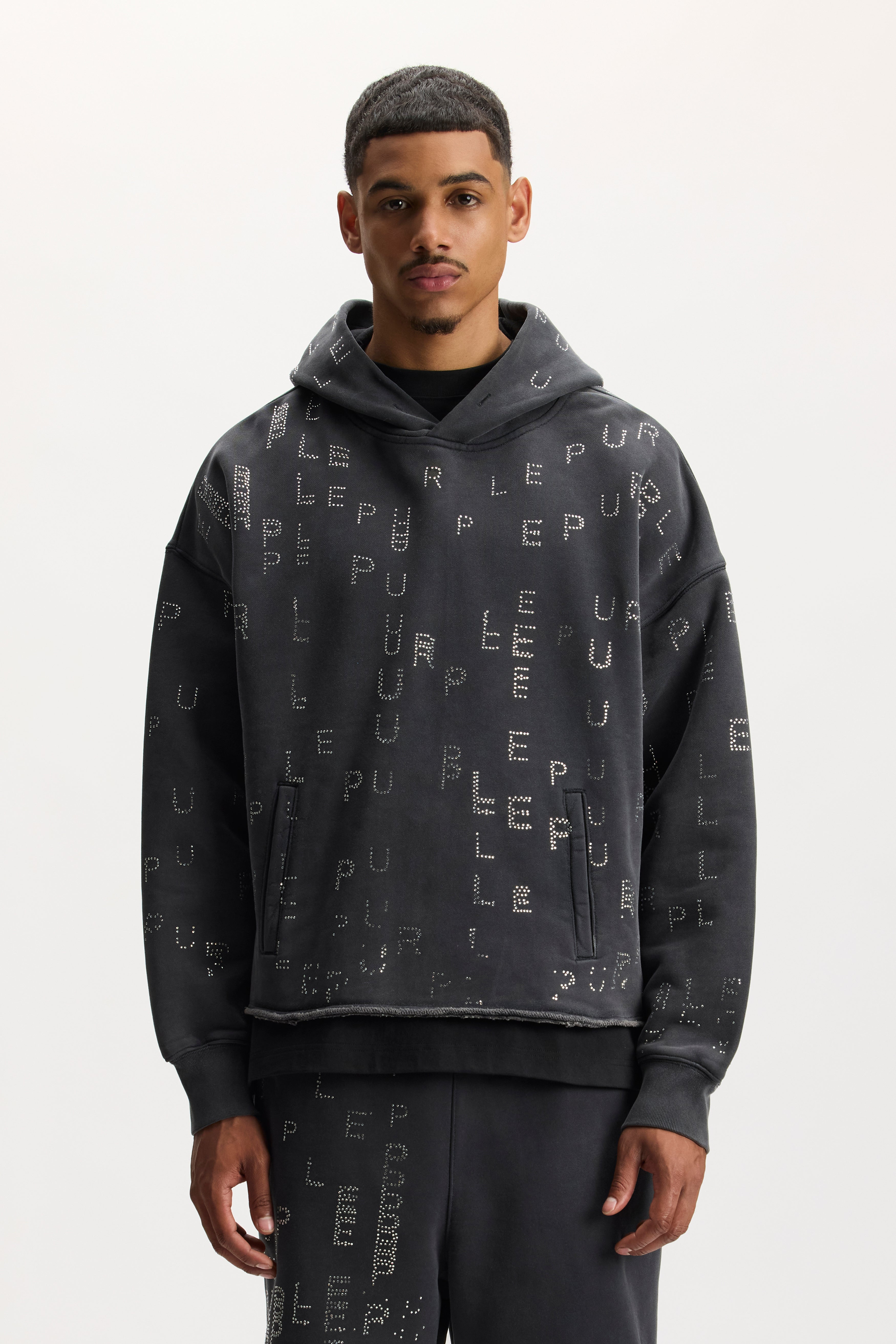 Studded Sequin Hoodie – PURPLE BRAND