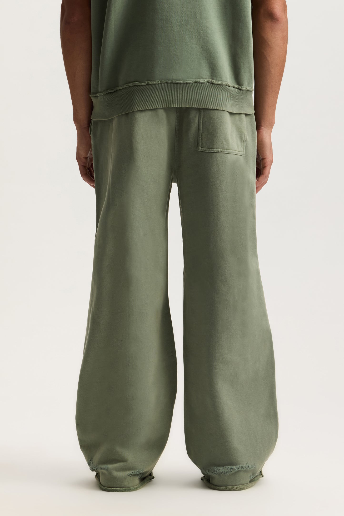 Slugger Script Sweatpant wide fit cotton sweatpants with mid acid wash and flat drawcord