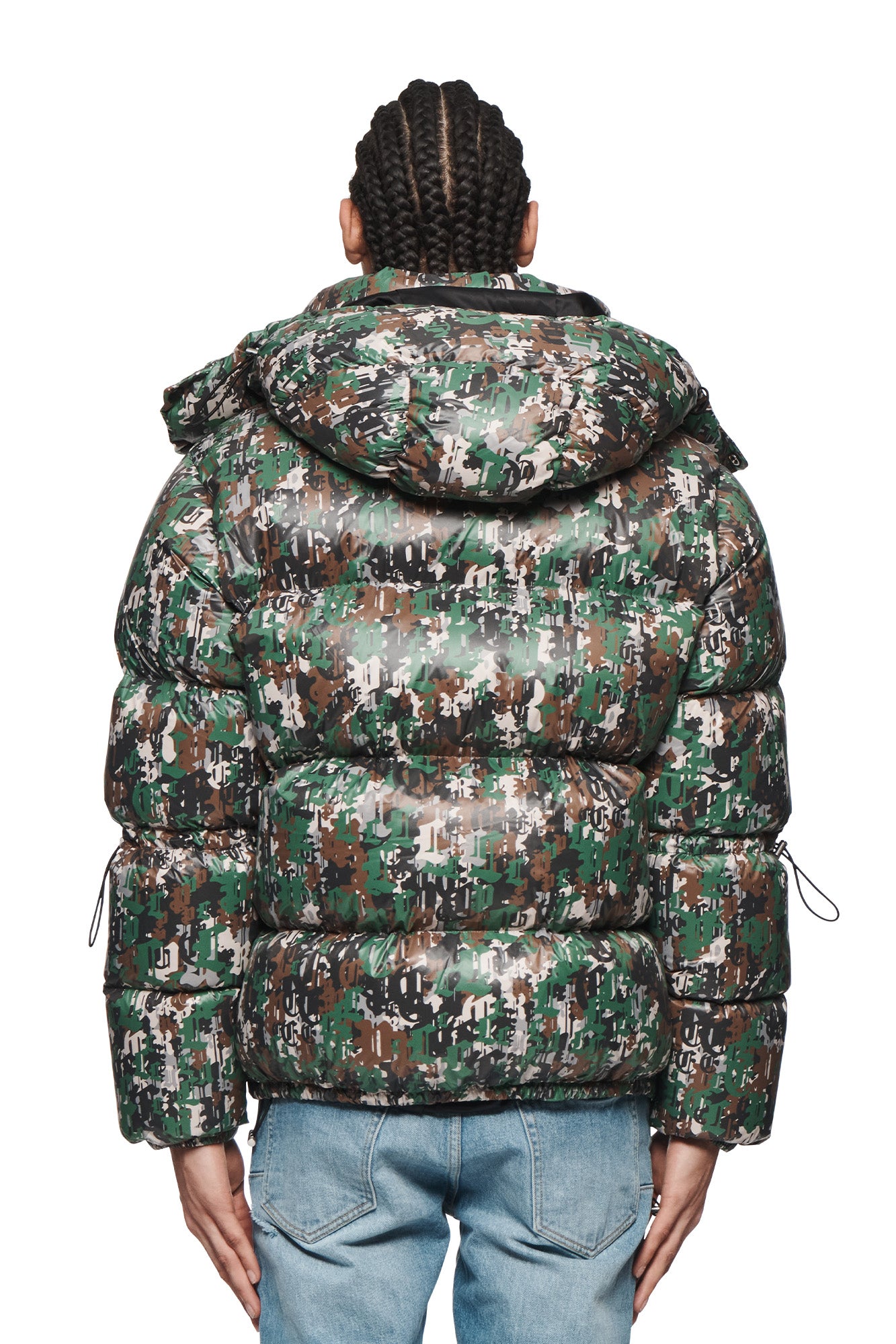 Gothic Camo Puffer Jacket, regular fit, outer shell 100% nylon, filled with duck down and feather.