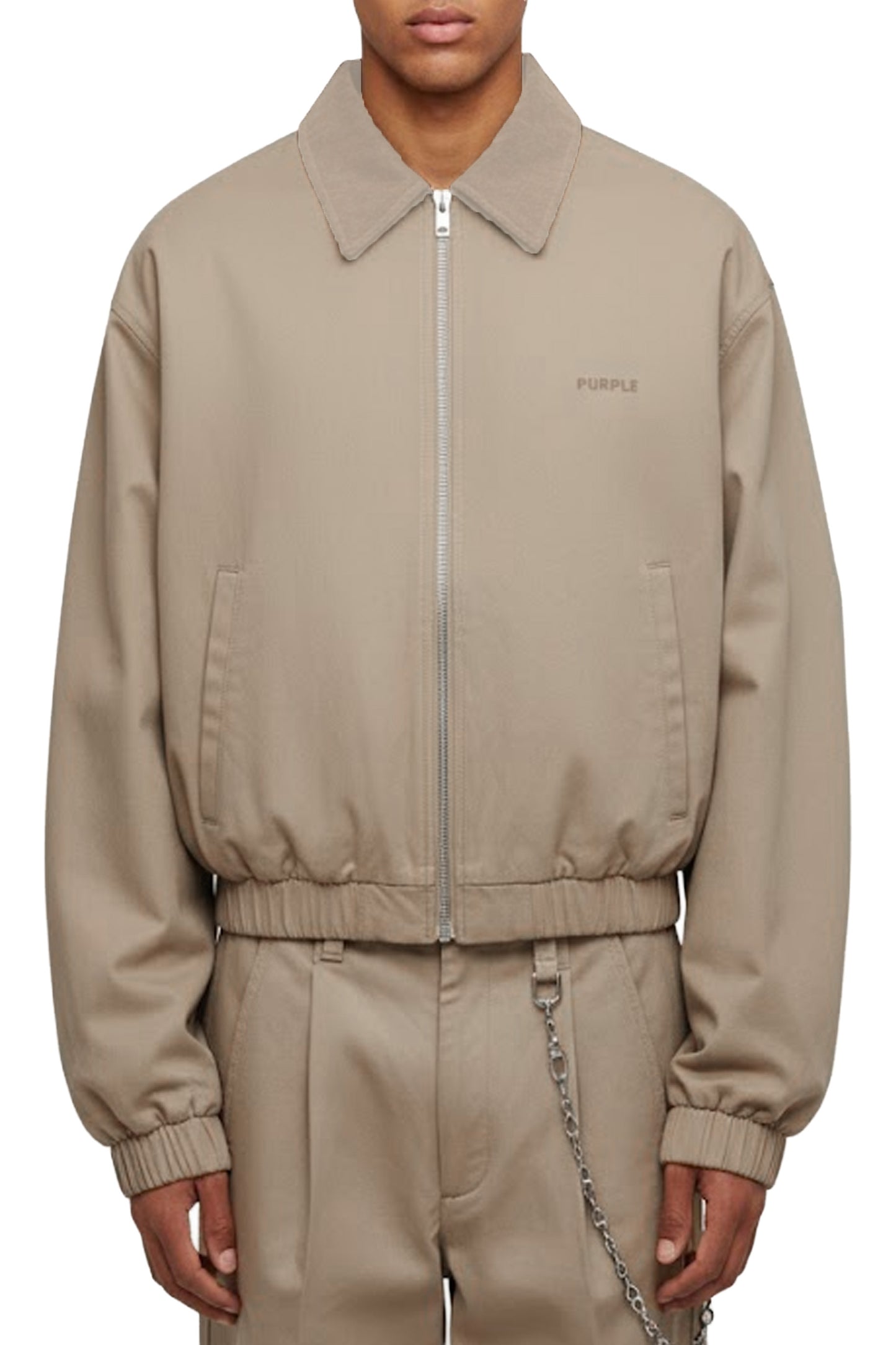 Linen Blend Blouson Jacket in relaxed fit, made of linen, viscose, and elastane blend.