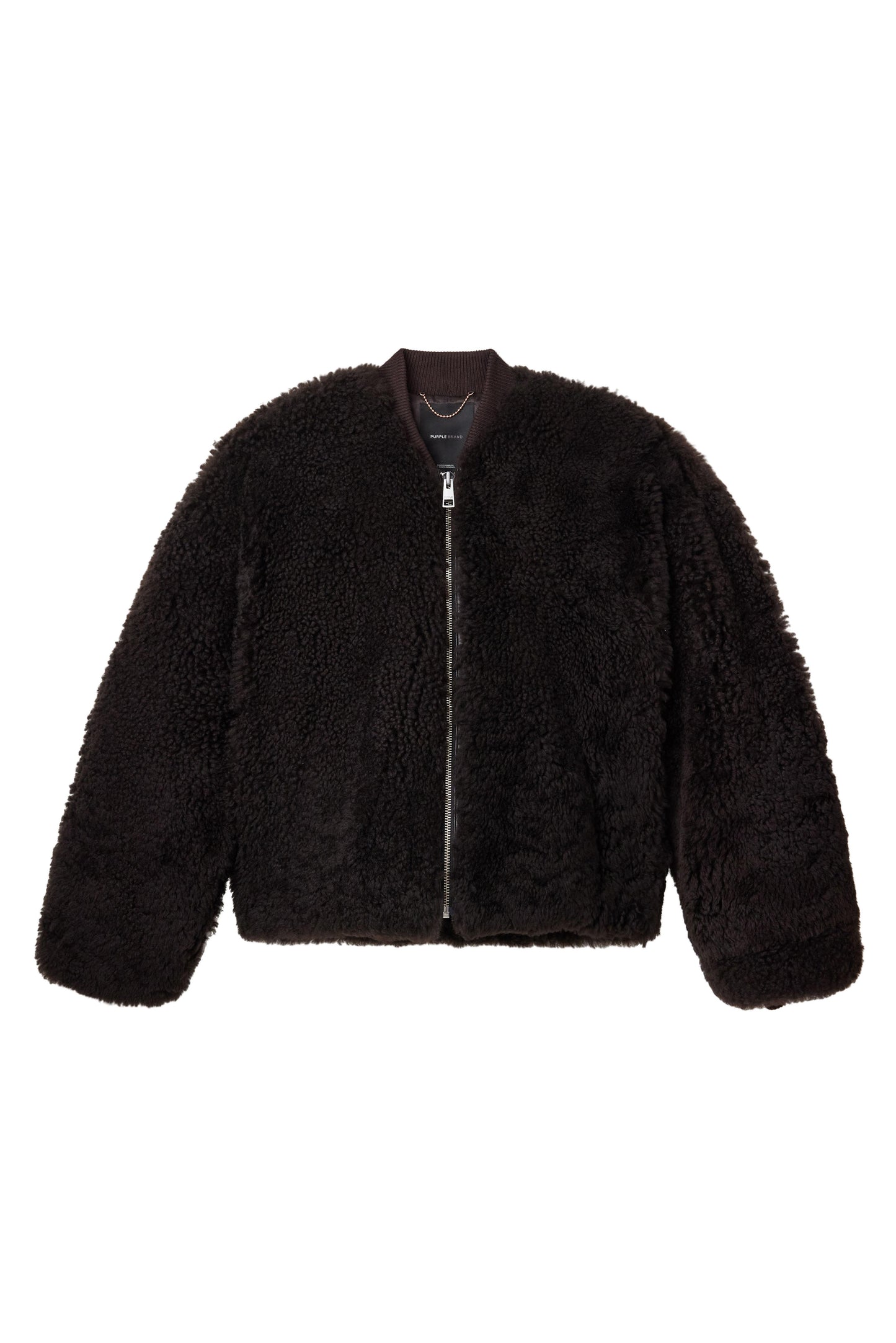 Shearling Jacket Black Label Oversized Fit 100% Sheep Shearling in Mole color