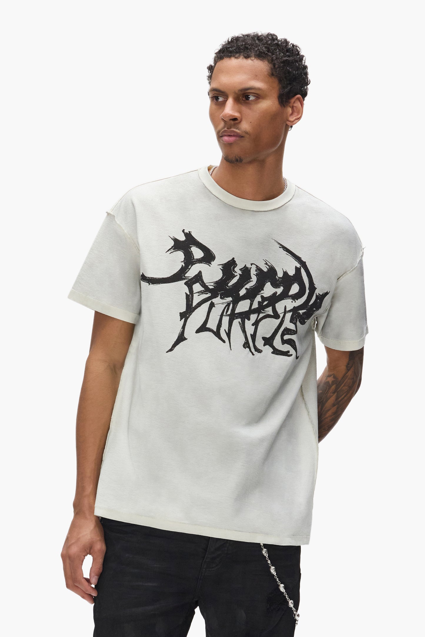 Heavy Marker Tee Regular Fit Textured Jersey 100% Cotton Dirty Wash
