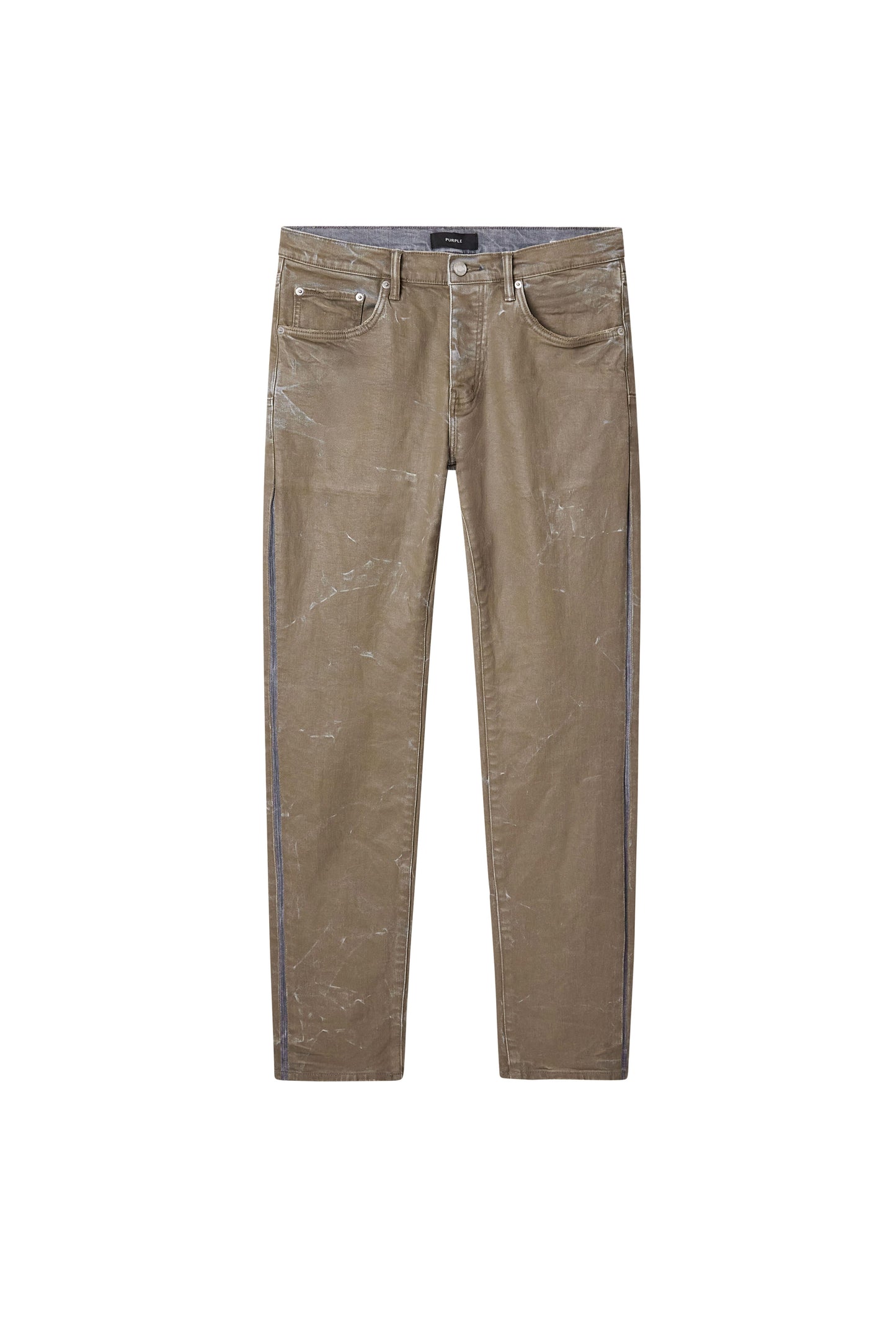 Fracture Coated Stretch Skinny Denim in Travertine with low rise and premium stretch fabric.