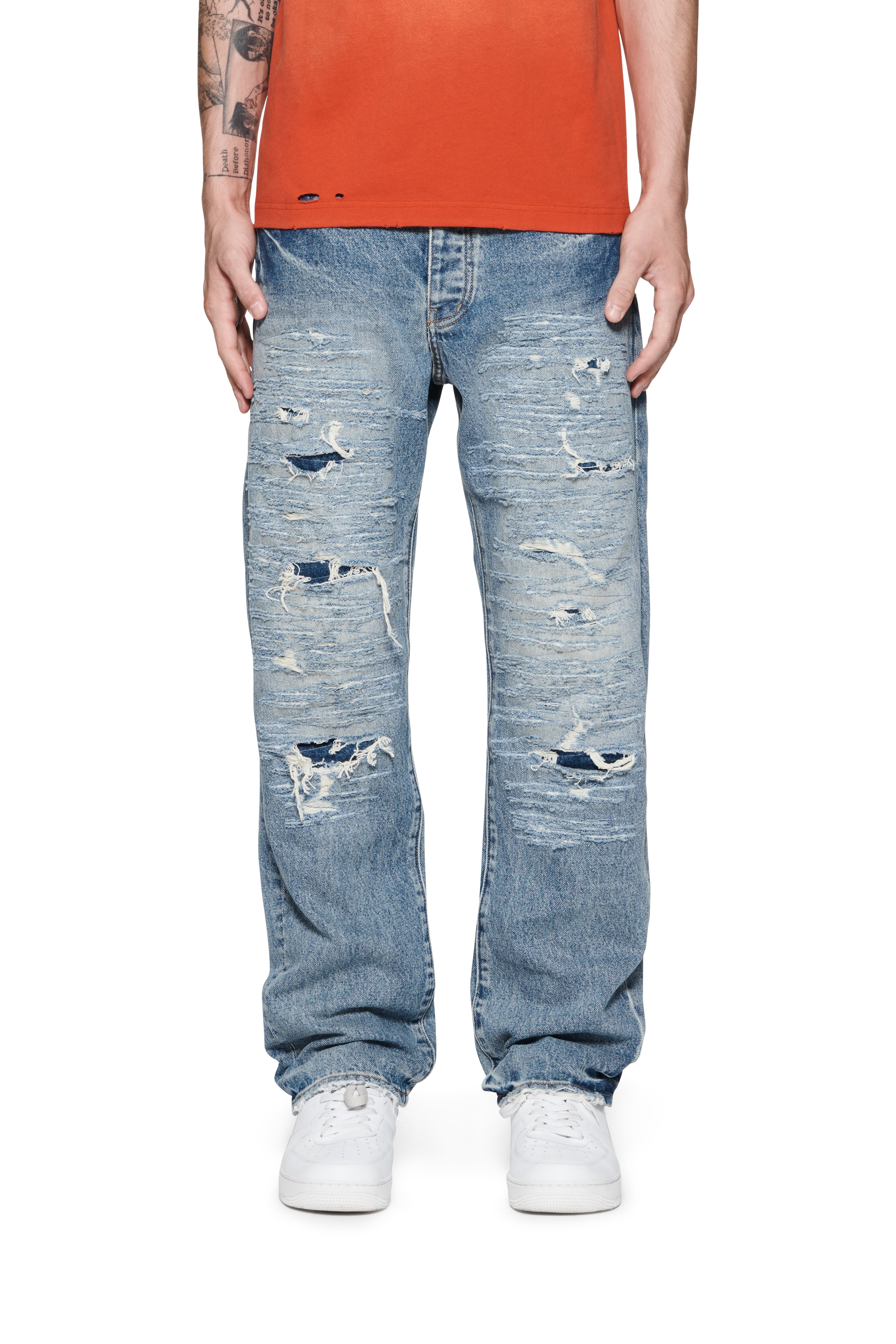 Purple Brand P011 Oil Repair Straight Leg Jean