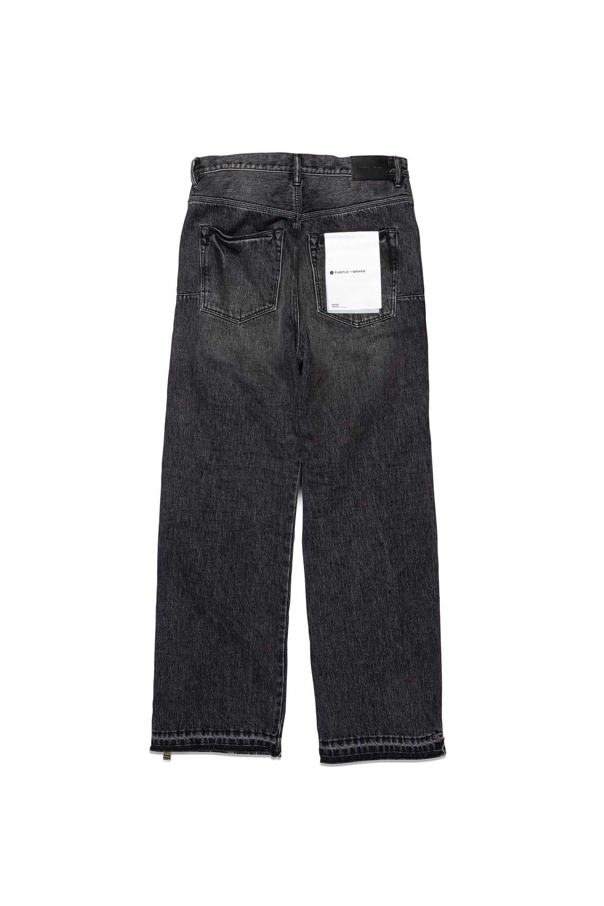 P018 Full Side Zip Faded black baggy jeans with mid-rise fit and side-seam zippers.