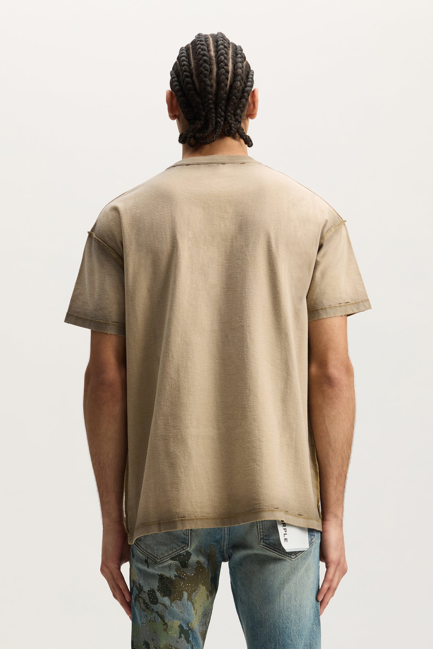 Working Script Tee in Mid Acid & Faded Wash, regular fit, made of 100% cotton.