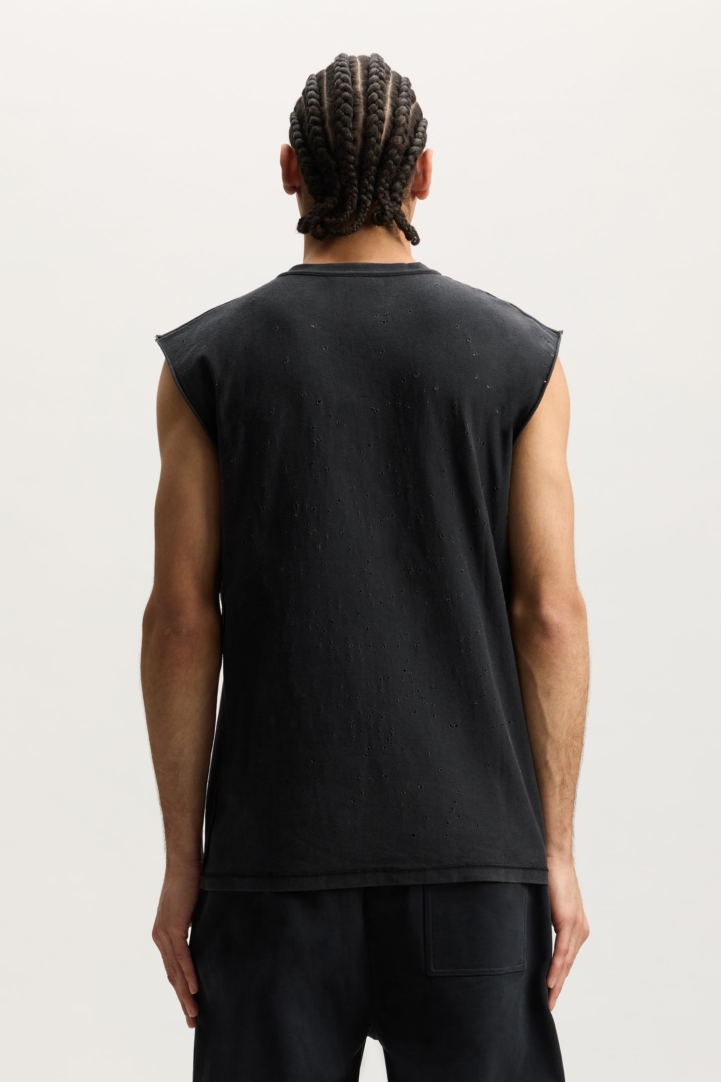 Heavyweights Tank Top in Regular Fit with Crackle Print and Hard Acid Wash texture.