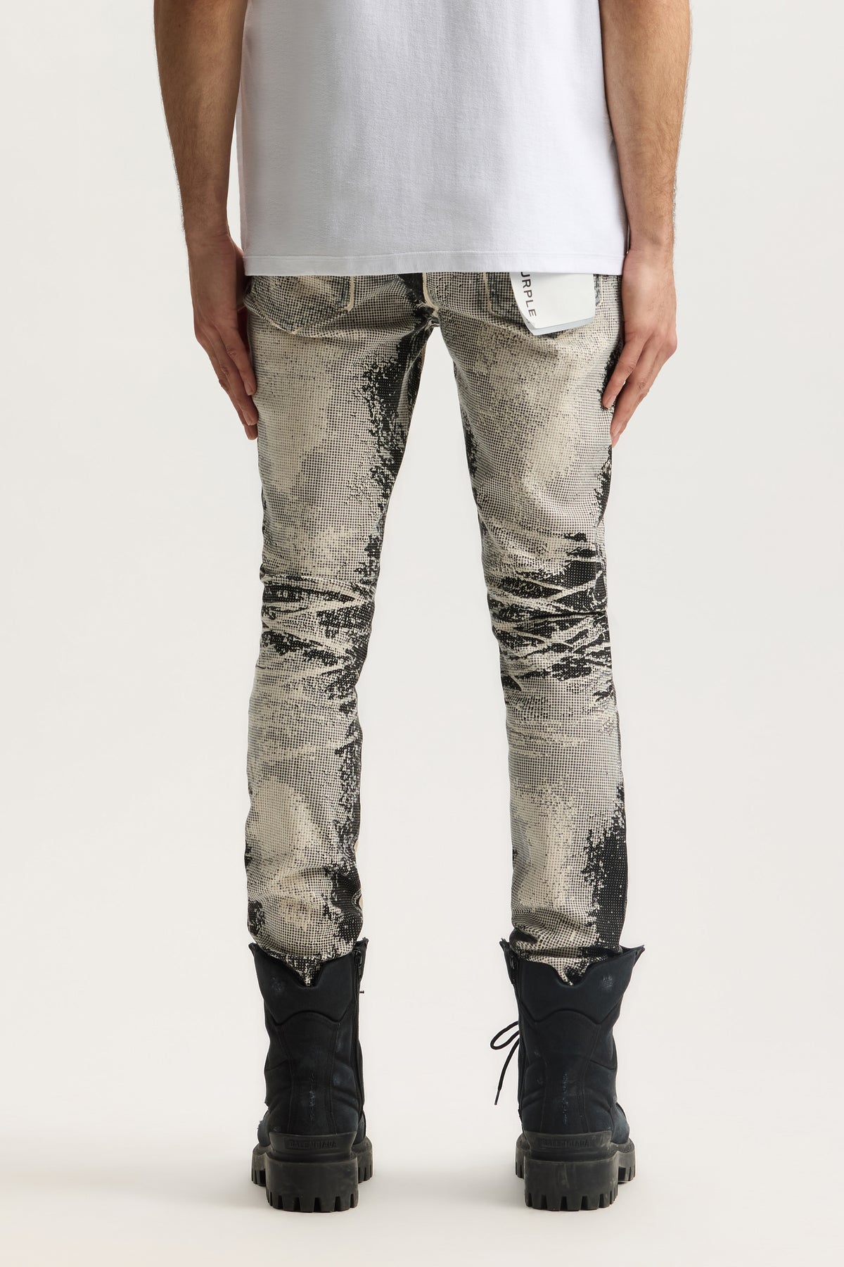 White Label Trompe L'oeil Denim Stretch Skinny Jeans in size 32 with unique hand-finished details