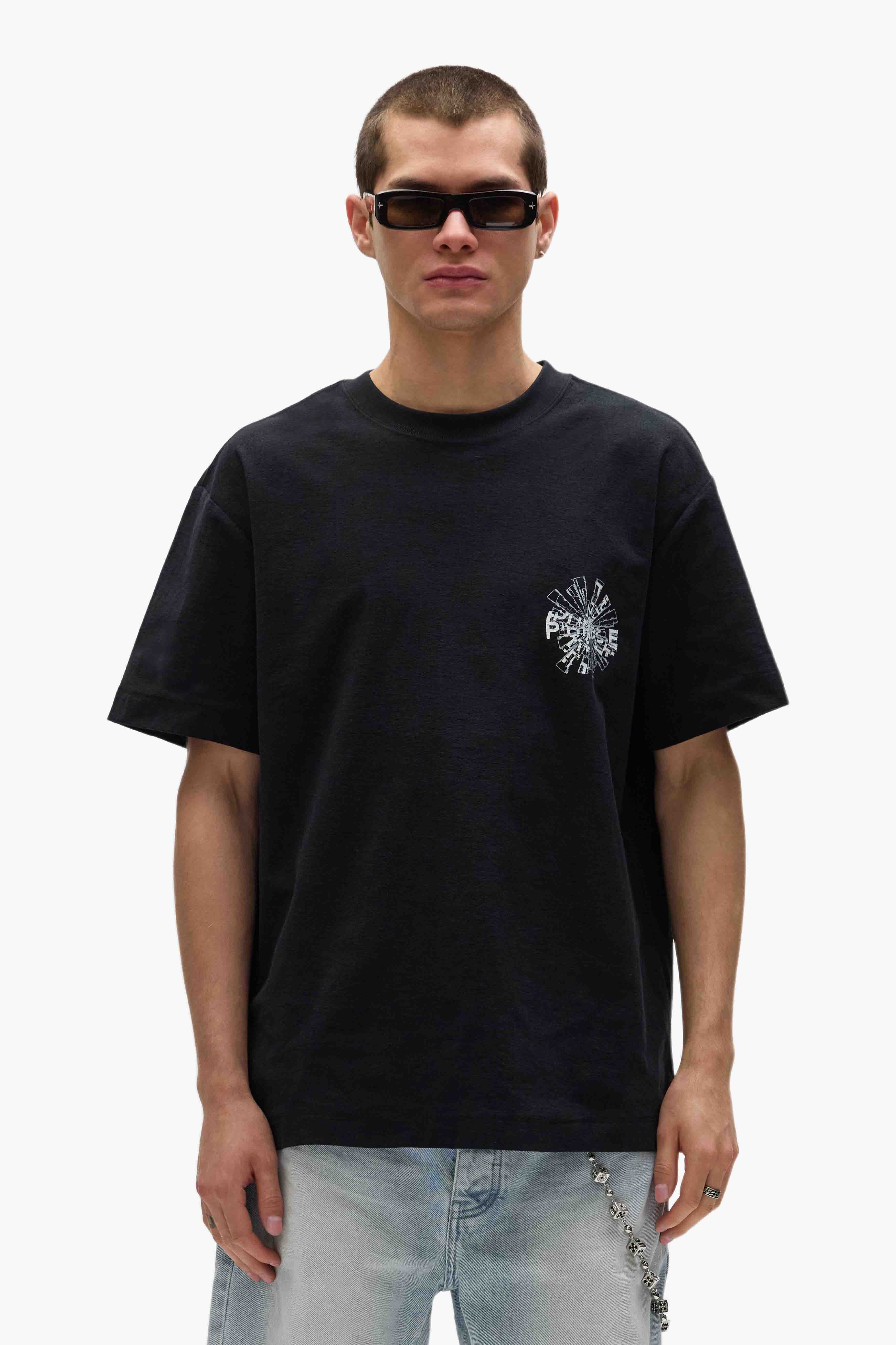 【PURPLE BRAND】Cover Tee 黒 デジタルプリント 半袖Tシャツ Sneaker Politics