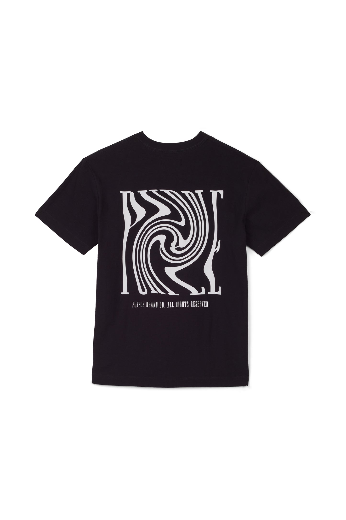 Warped Tee short-sleeve blue cotton shirt with Purple Brand logo and back graphic.