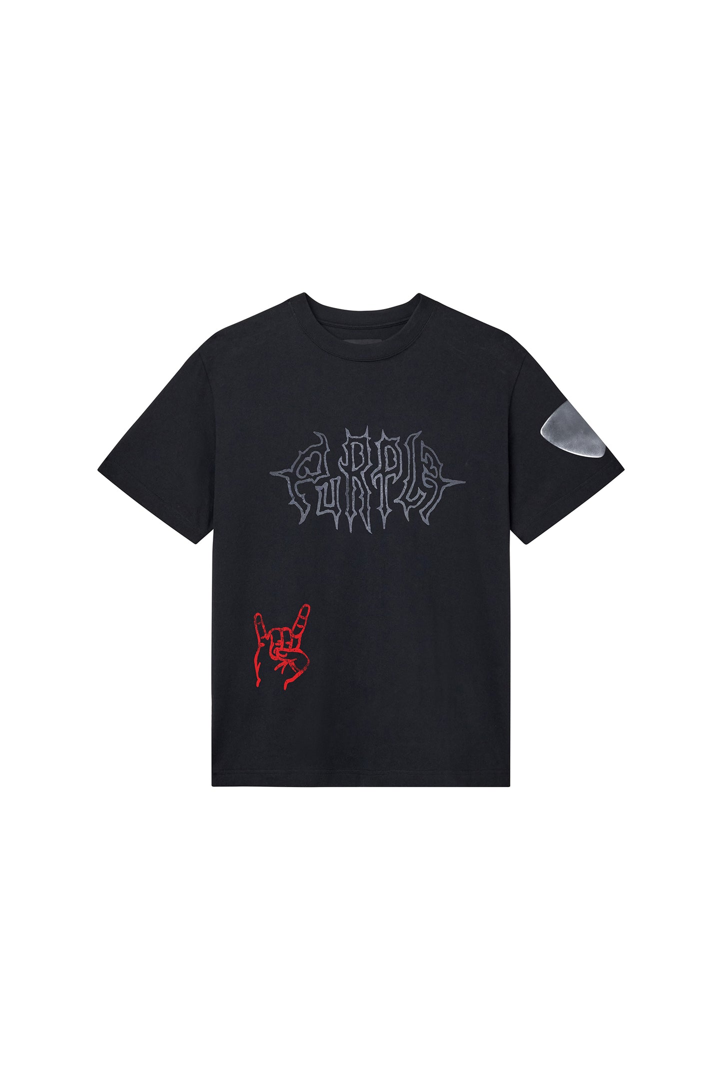 Headbanger Tee white cotton regular fit textured jersey acid wash