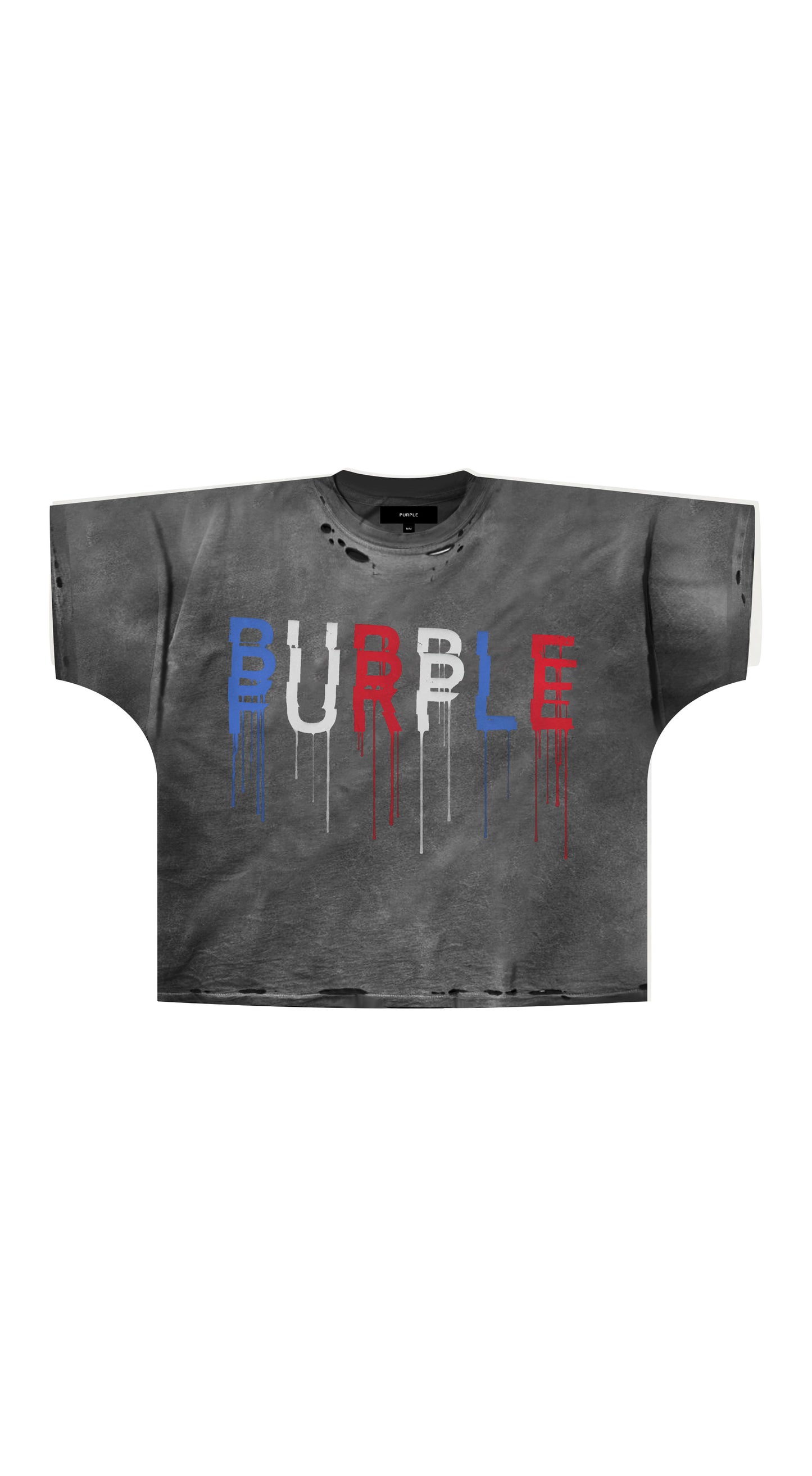 Wordmark Dupe Drip Tee in regular fit, 100% cotton, featuring screen print design.