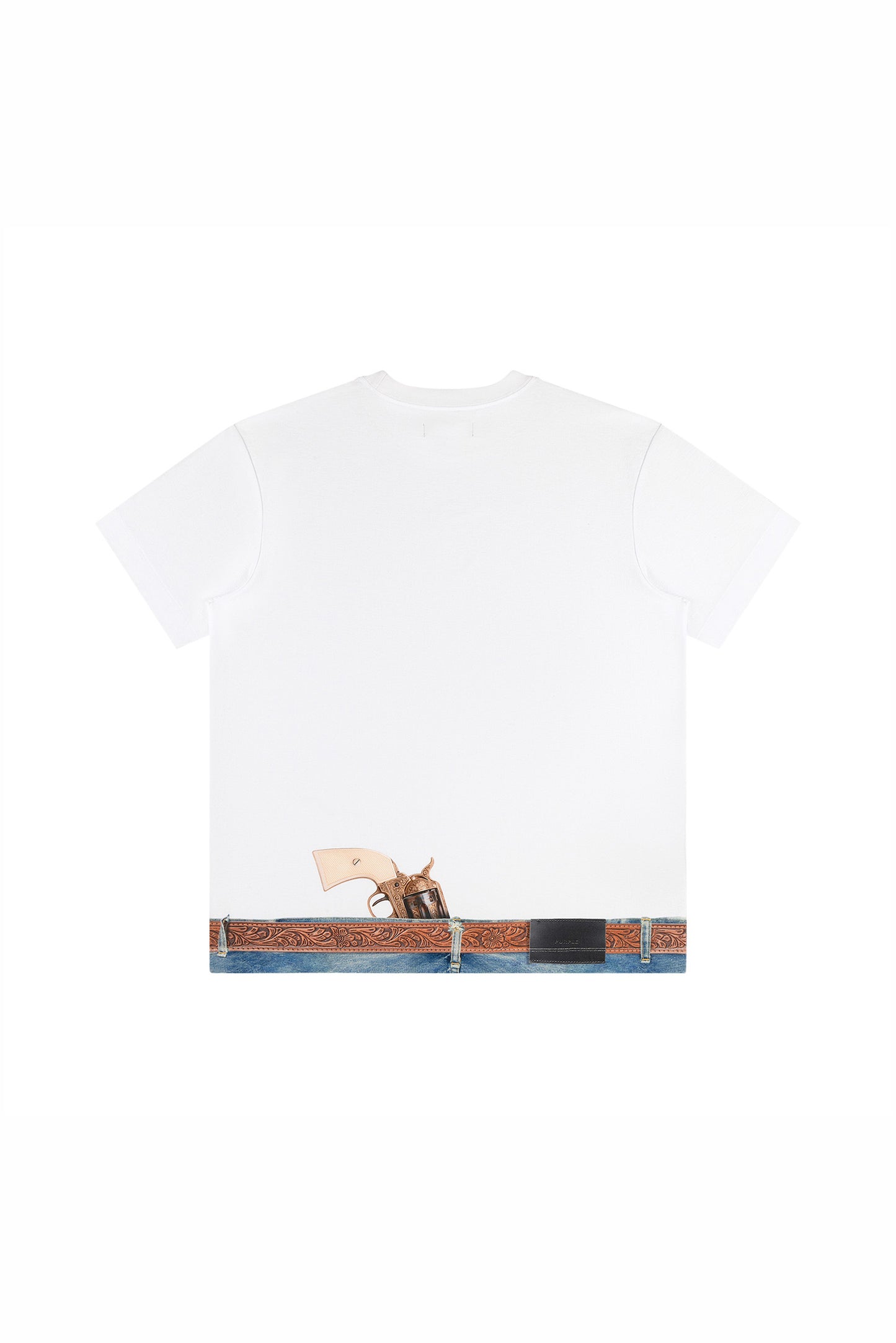 Stickup Tee Regular Fit White 100% Cotton Textured Jersey with Digital and Screen Print