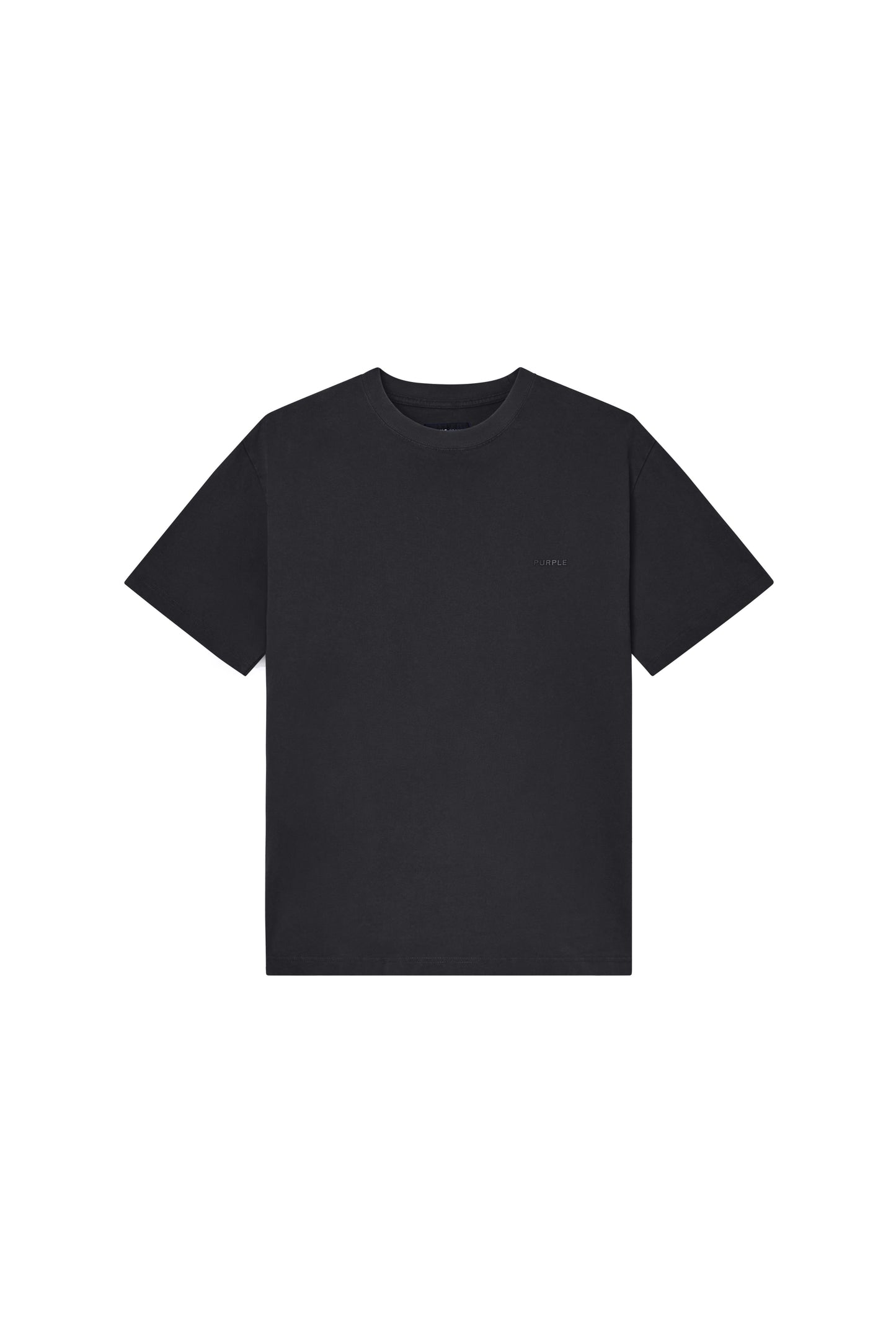 Basic Tee Black Regular Fit Heavyweight Jersey with Basics Logo, available in multiple sizes.