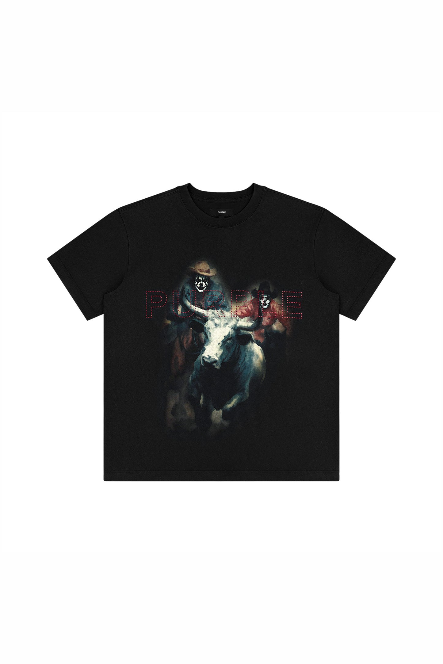 Clowns Tee white regular fit heavyweight jersey with acid wash and digital print, size XS-3XL