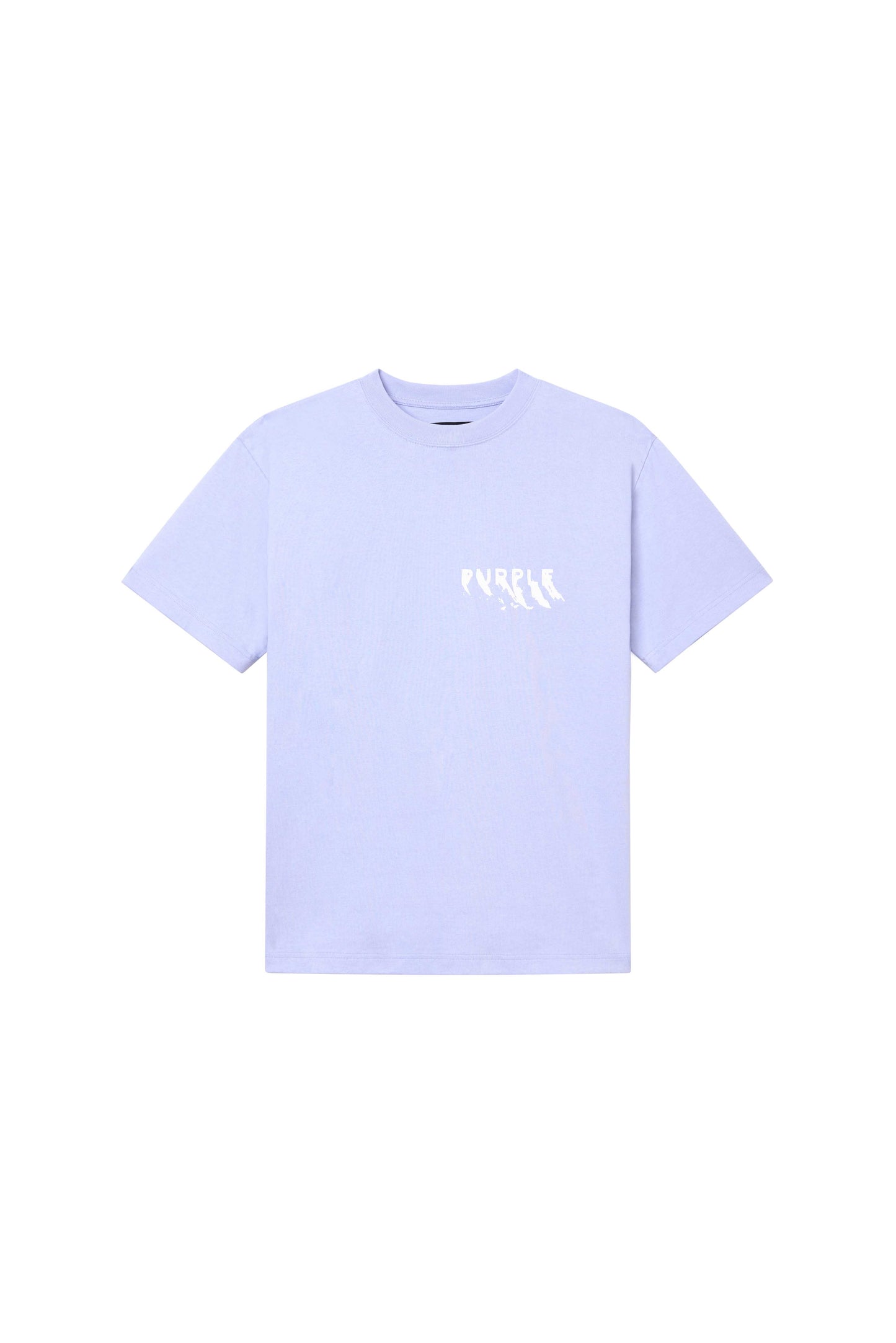 Painted Wordmark Tee in lavender, regular fit, heavyweight jersey, 100% cotton.