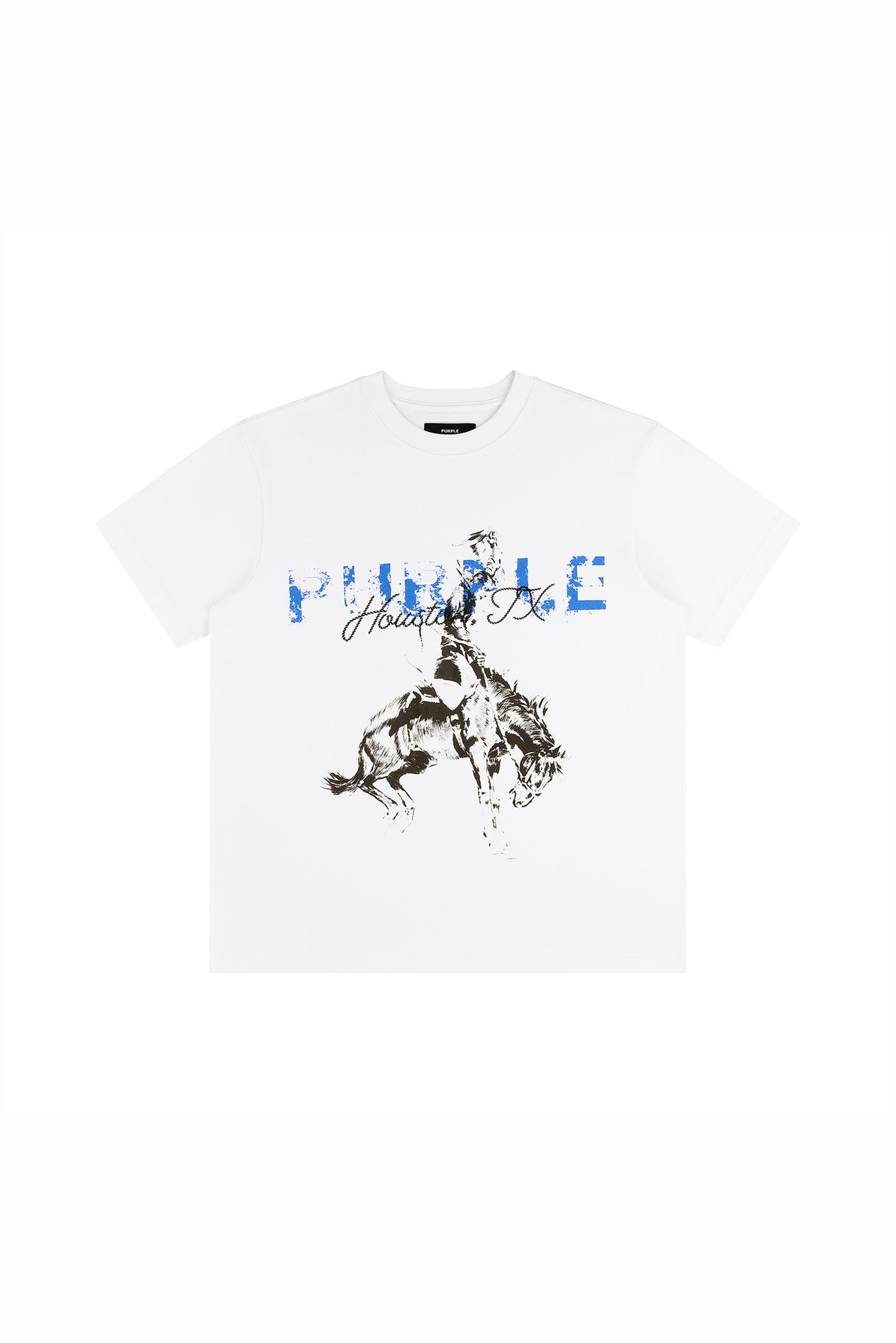 Riding High Tee in white, 100% cotton, regular fit, heavyweight jersey, digital and screen print.