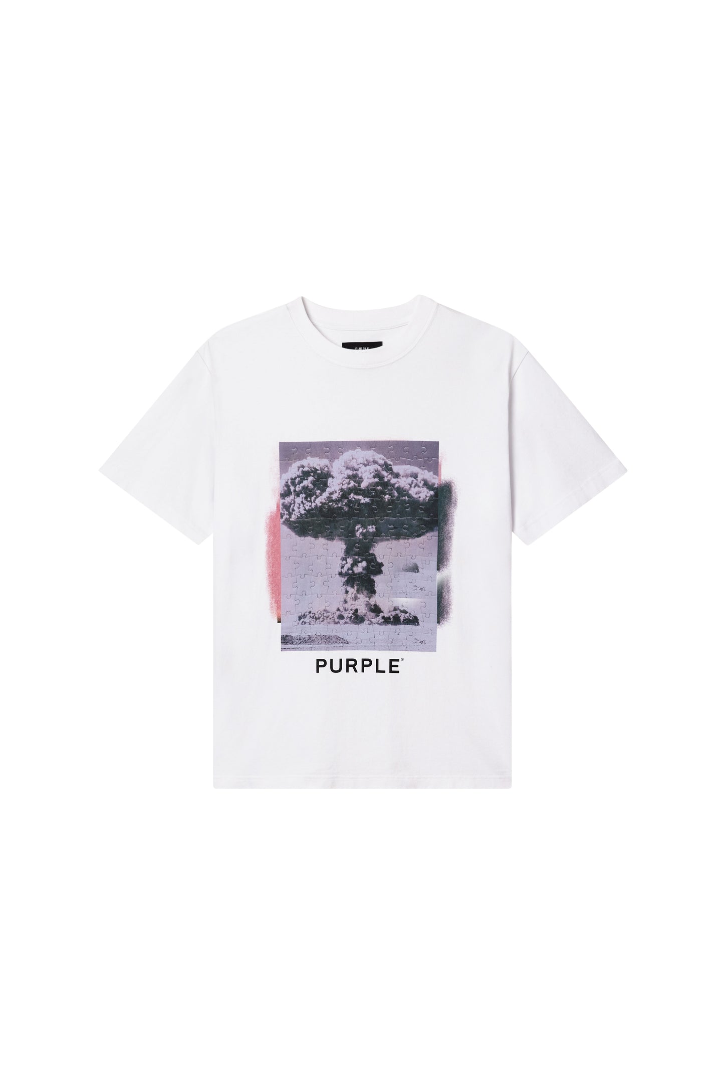 Melt Down Tee in Brillant White, heavyweight jersey, regular fit, 100% cotton.