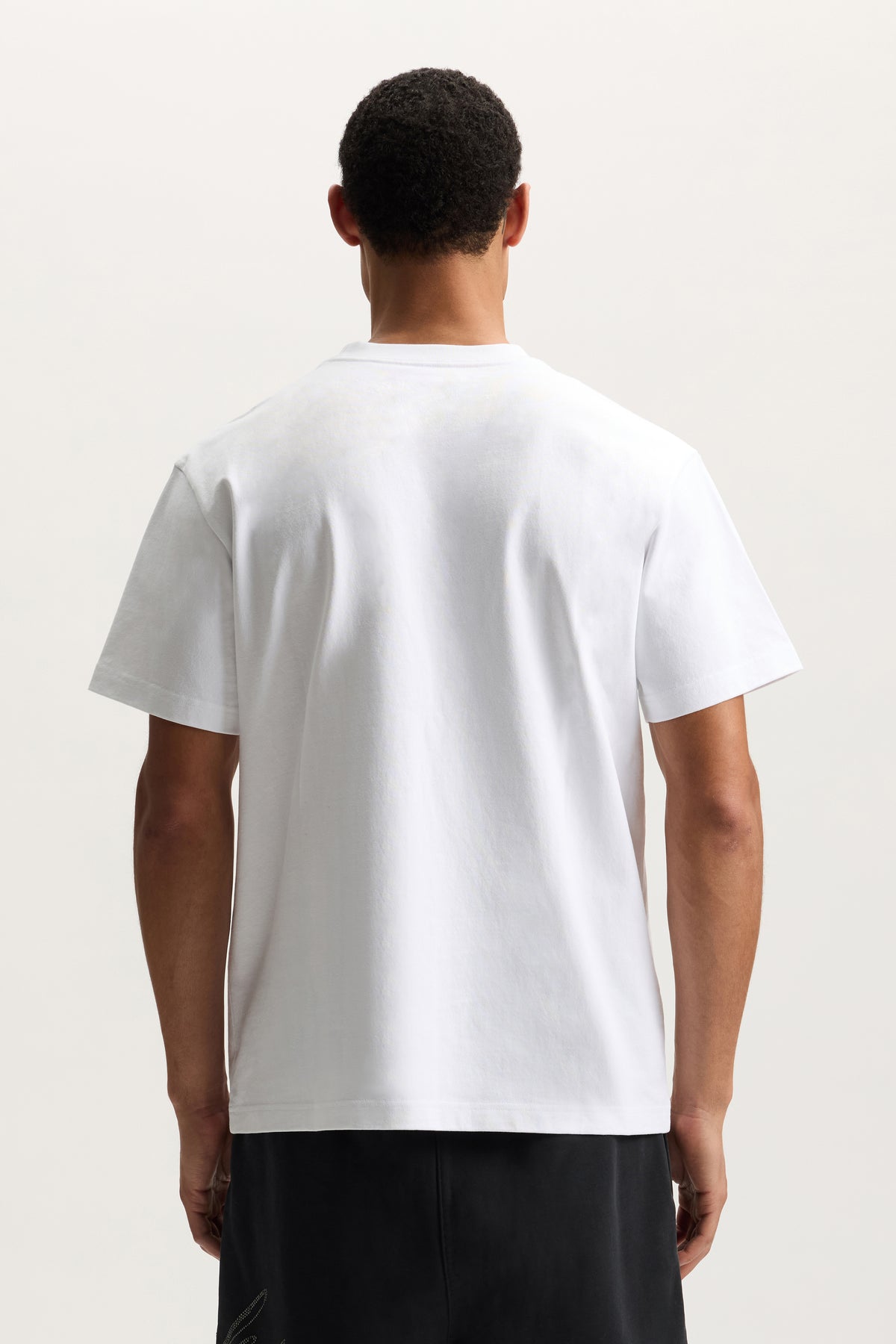 Crystal Slanted Script Tee with hotfix crystals in heavyweight jersey, regular fit, size XS.