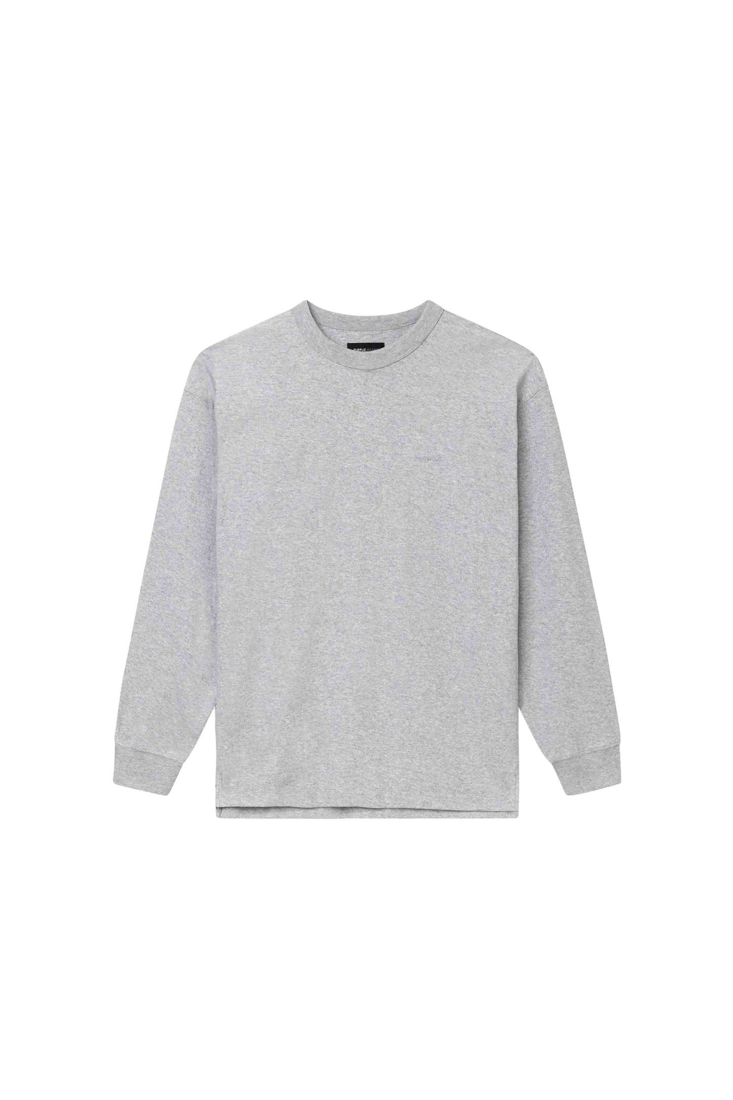 Basic Long Sleeve Tee in grey, featuring 100% cotton and regular fit design.