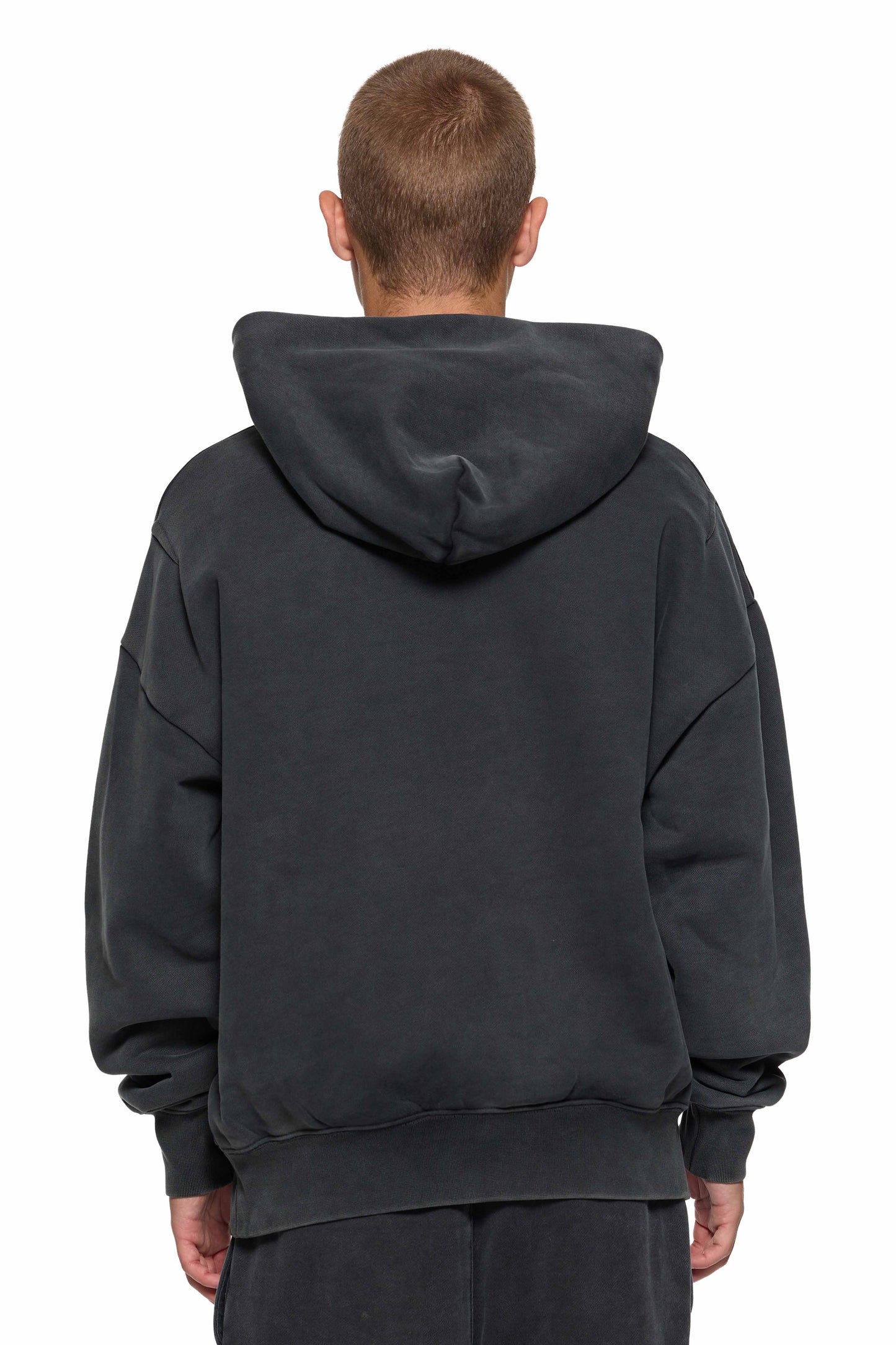 Purple Blank Hoodie, oversized fit, 100% cotton, heavyweight fleece knit, basics logo.