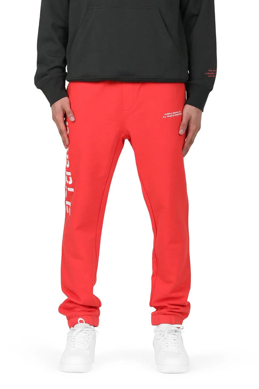 P412 REGULAR FIT SWEATPANT - French Terry Red Embroidered Logo