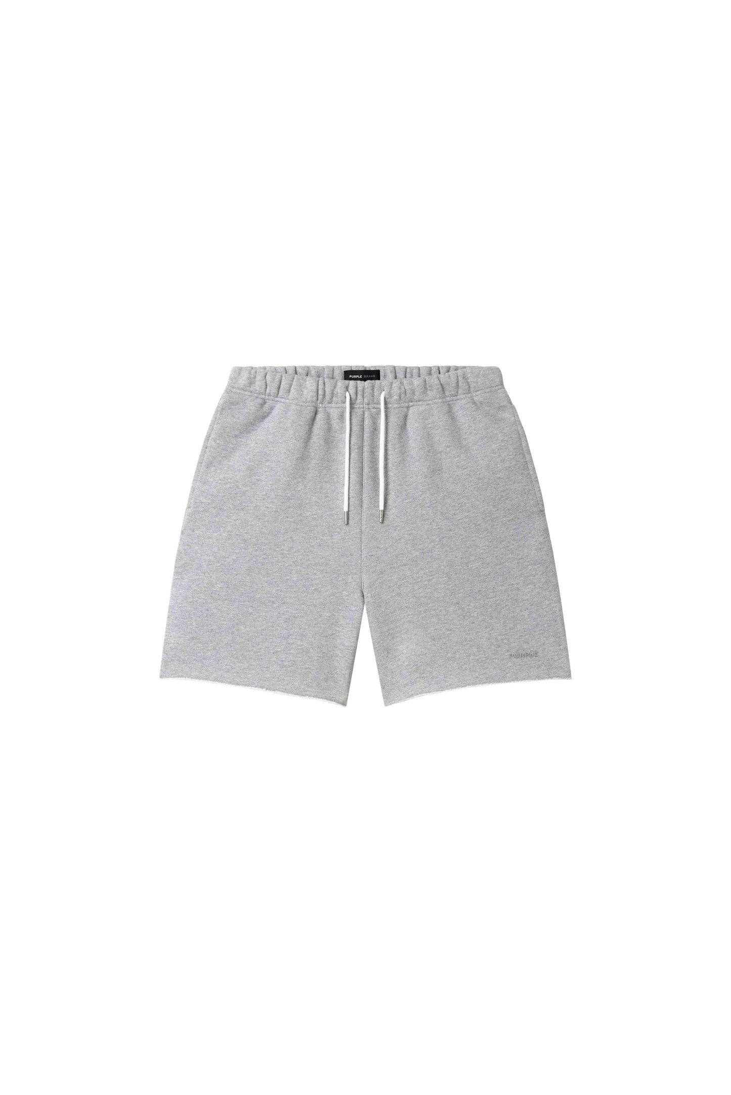 Basic Sweatshort in grey, relaxed fit, heavyweight fleece knit, available in multiple sizes.