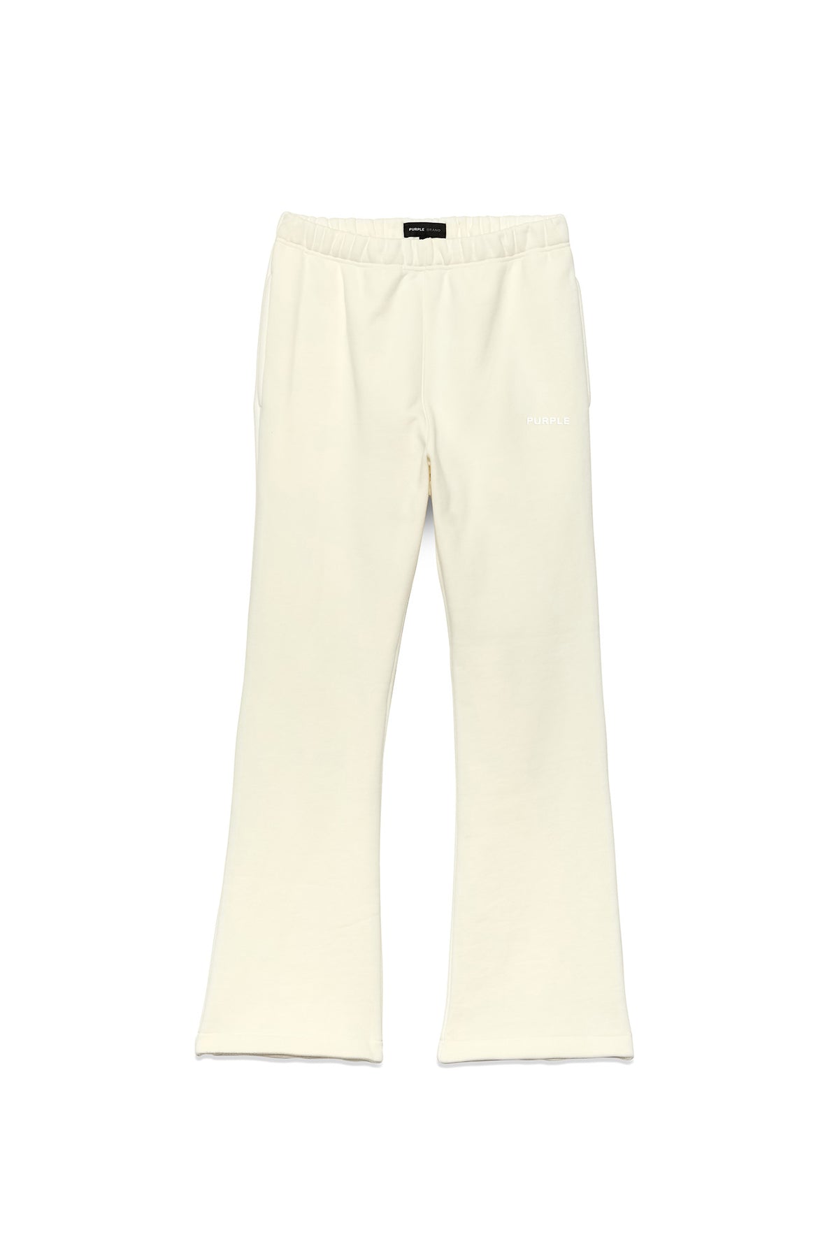 Basic Flared Sweatpant in ivory, relaxed fit, heavyweight fleece knit, sizes XXS-XXL.