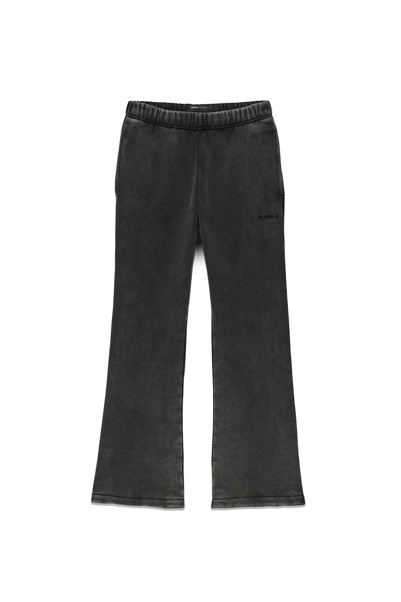 Basic Flared Sweatpant in Washed Black with relaxed fit and heavyweight fleece knit.