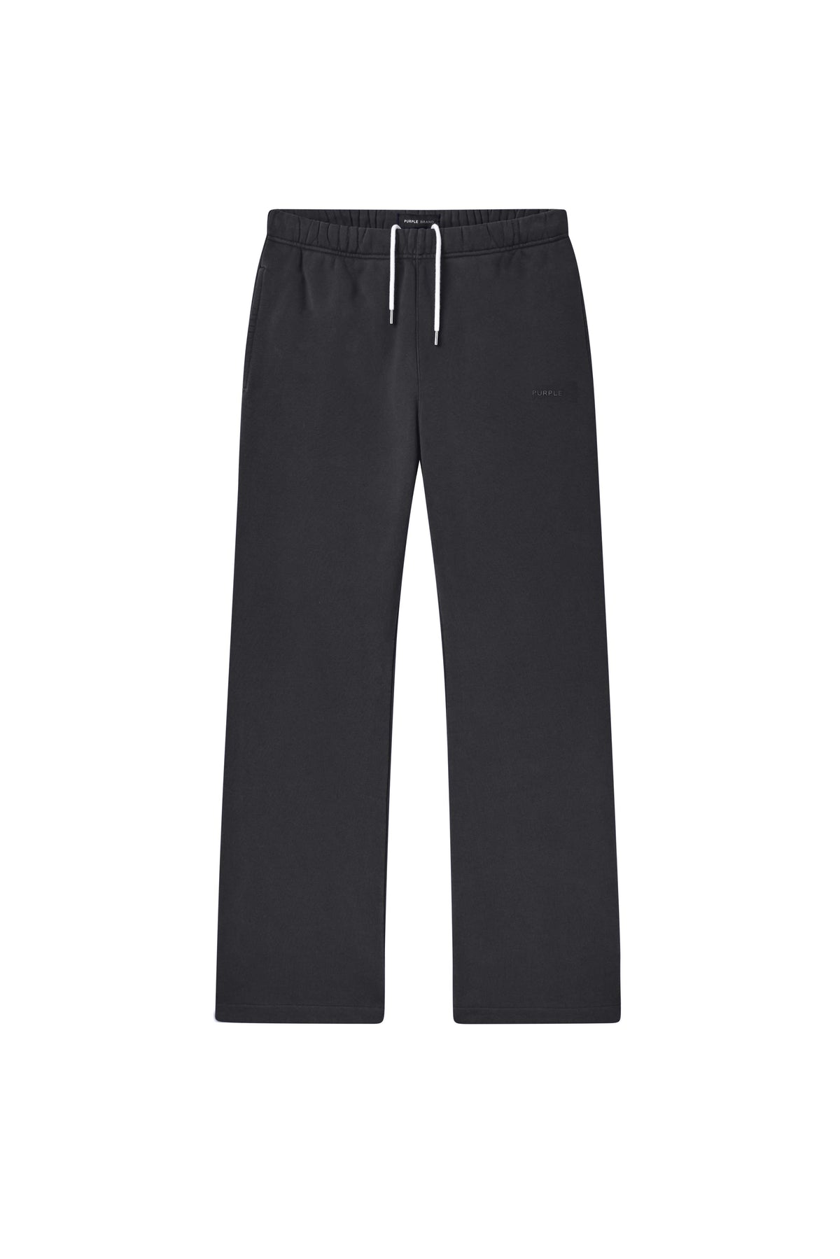 Basic Flared Sweatpant in Black, 100% cotton, relaxed fit, heavyweight fleece knit.