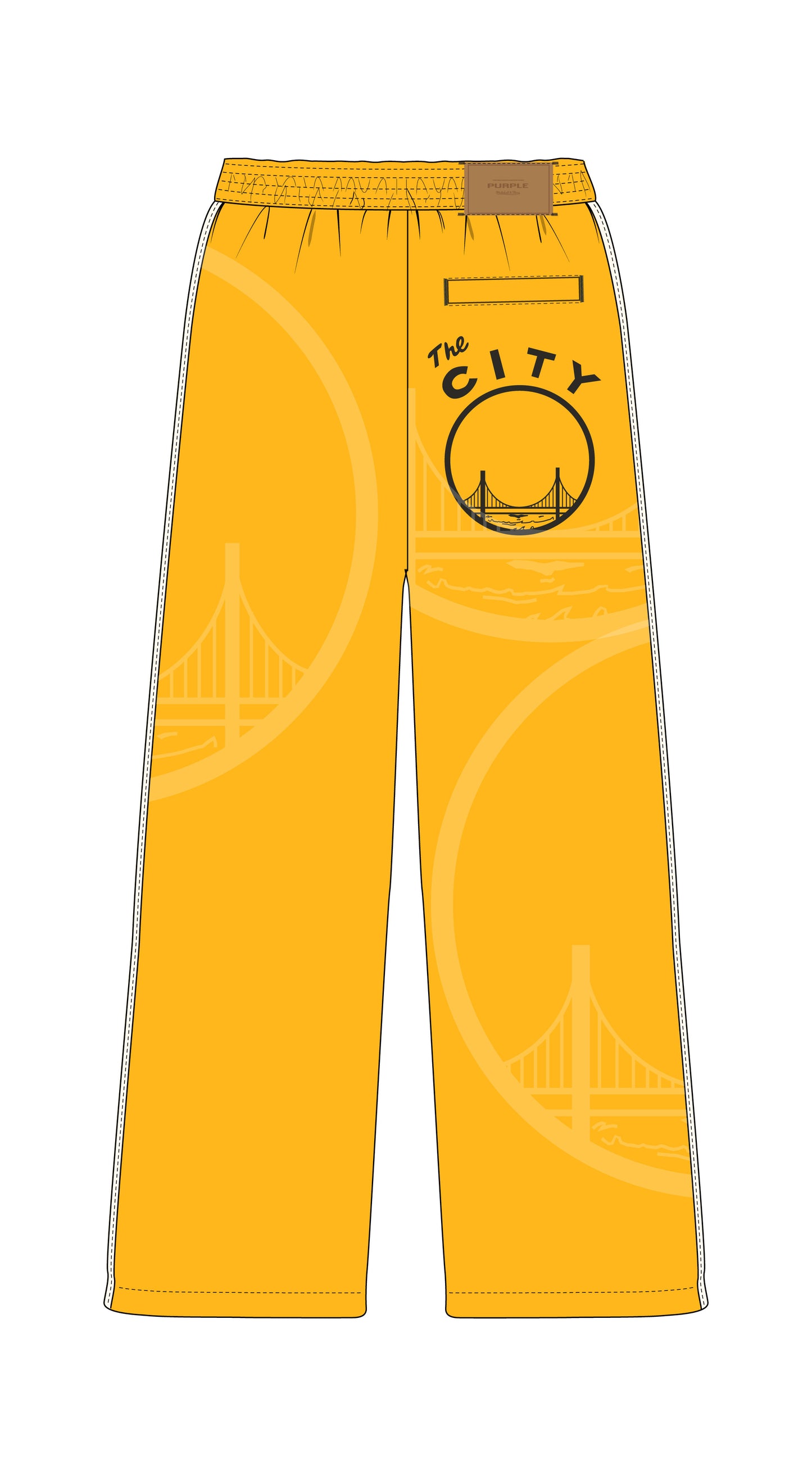 Warriors Snap Pants sweatpants with snap buttons and elastic waistband, available in multiple sizes.