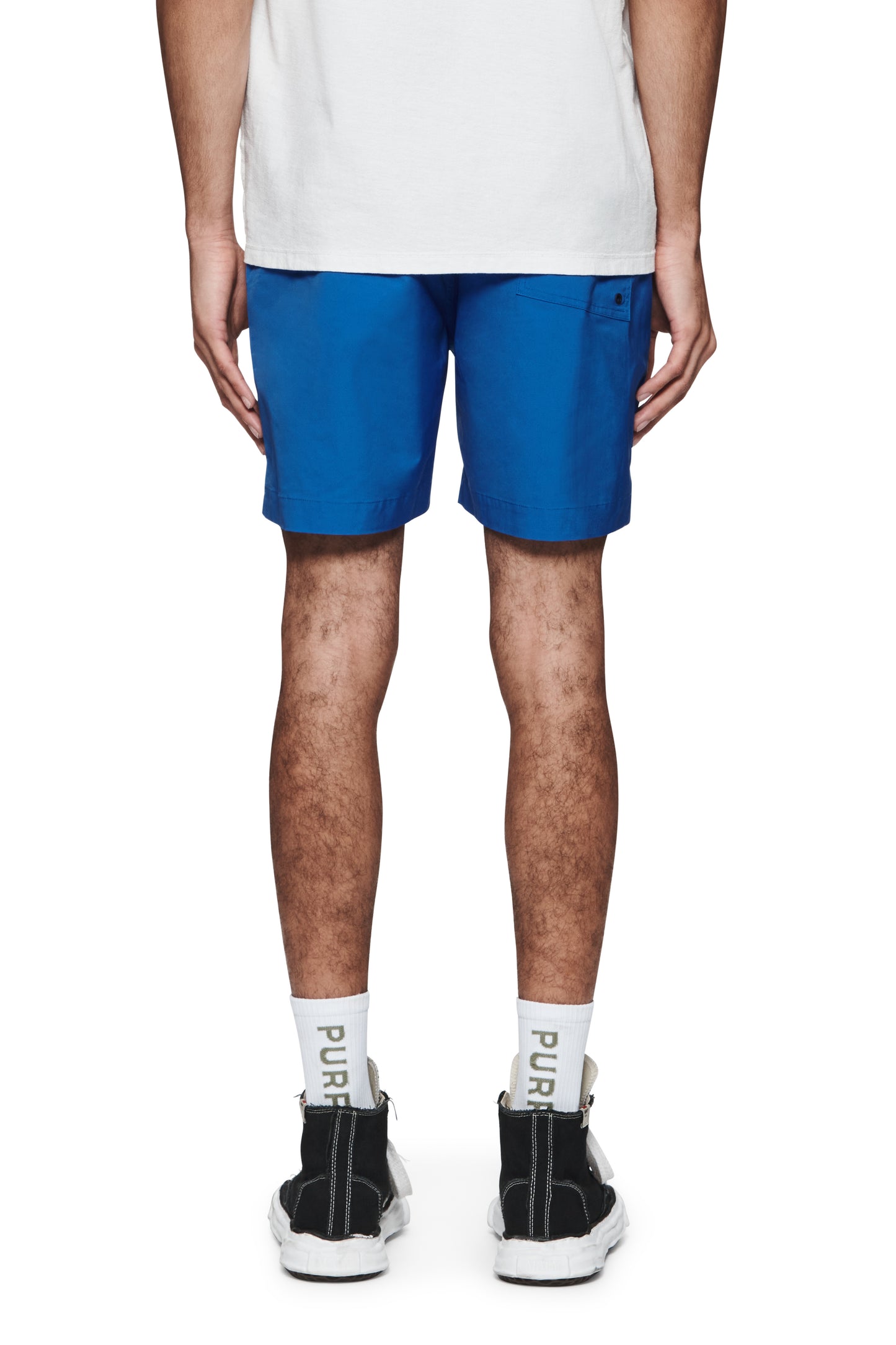 Wordmark All Around Shorts in blue with Purple Brand logo and drawcord waist.