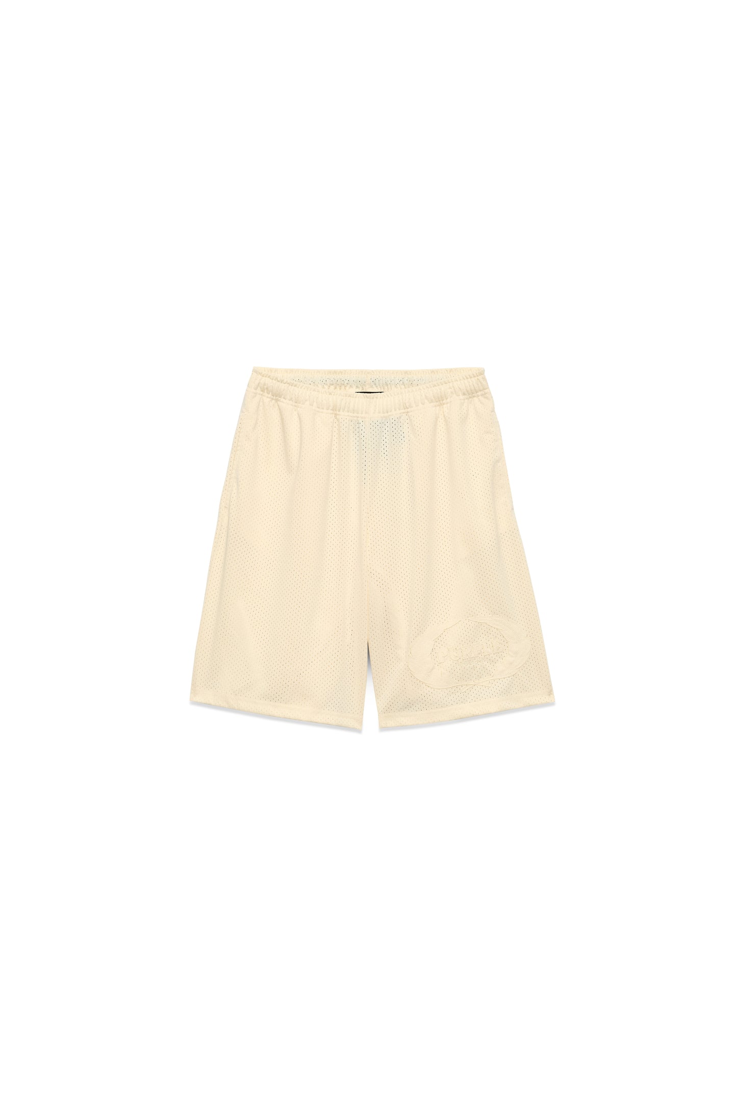 Crest Mesh Shorts in breathable mesh with tonal Purple Brand logo, featuring a stretch waistband.