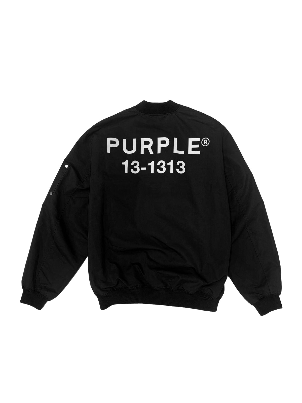 black oversized bomber jacket with zip-up front and multiple pockets